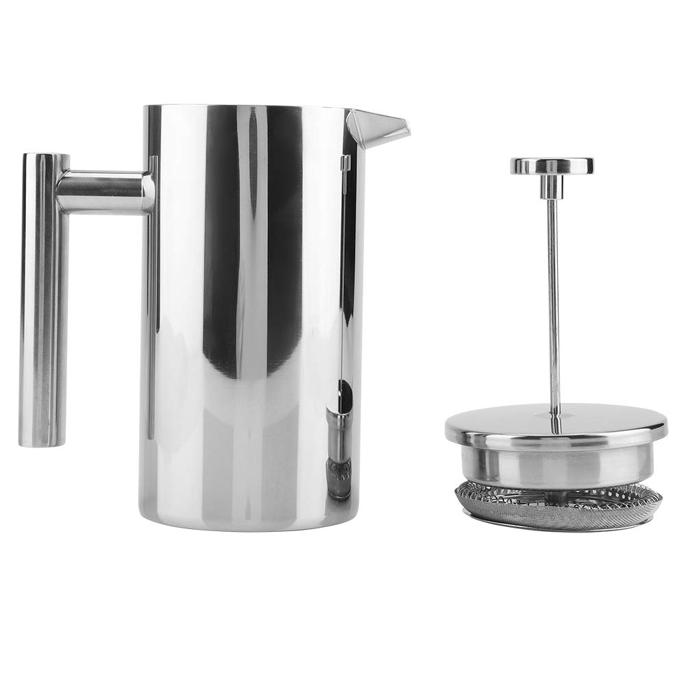 Delaman Double Walled Stainless Steel French Press Coffee Maker & Tea Kettle - 34oz (1000ml) Vacuum Insulated for Hot & Cold Brew - Perfect for Home, Office, Camping & Outdoor Use