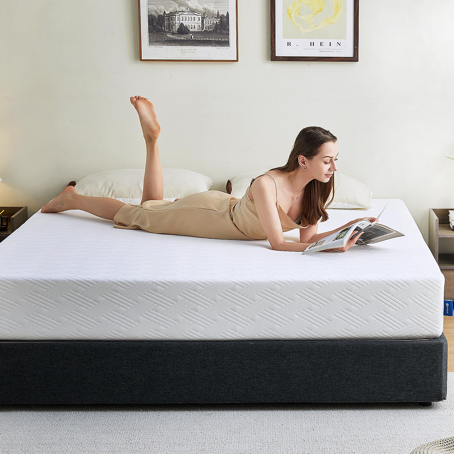 CertiPUR-US Certified 8 Inch Queen Memory Foam Mattress - Medium Firm for Cool Sleep & Pressure Relief, Bed-in-a-Box | Perfect for Guest Rooms, Dorms & Apartment Living