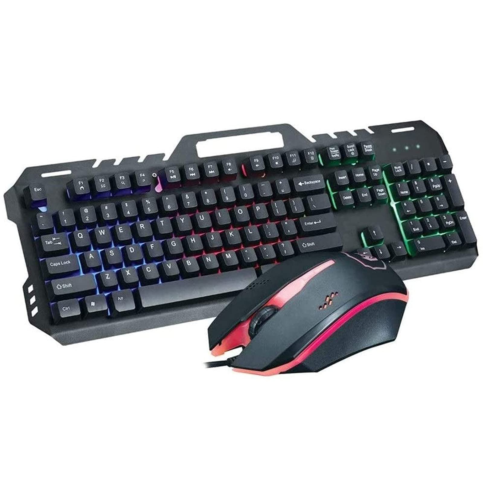 RGB Mechanical Gaming Keyboard and Mouse Combo - 104 Keys with Blue Switches, Wired USB, Waterproof Metal Design for PC Gamers - Perfect for Esports, Office Work & Late-Night Gaming Sessions