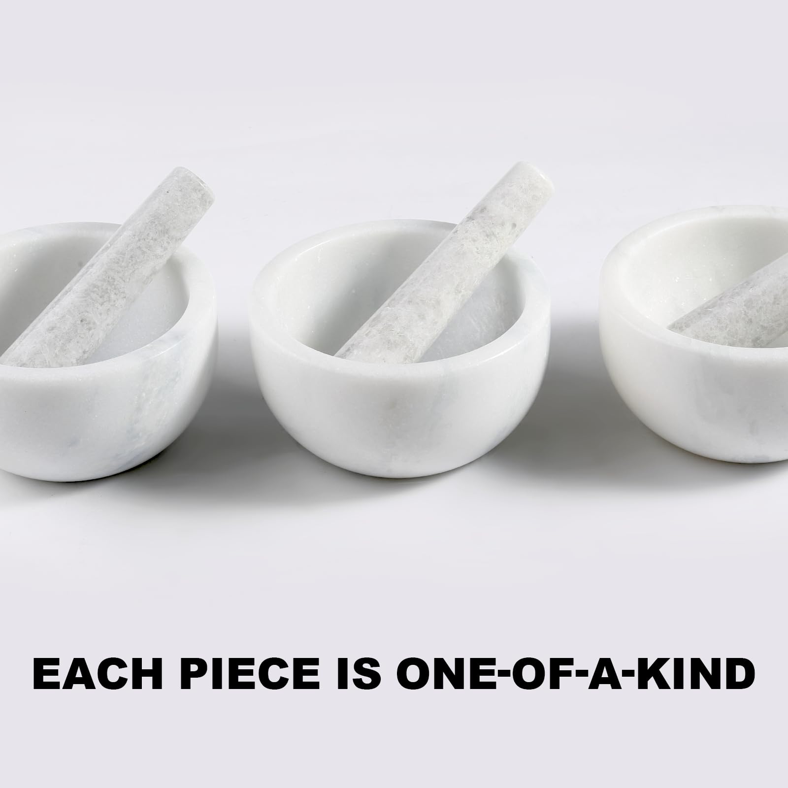 Premium African Natural Marble Mortar and Pestle Set - 2 Cup Heavy Duty Grinding Bowl for Guacamole, Salsa, Spices, Herbs, Garlic & Nuts - Kitchen Herb Crusher & Pill Grinder (Namib Fantasy) - Perfect for Mexican Cooking, Meal Prep & Herbal Medicine Preparation