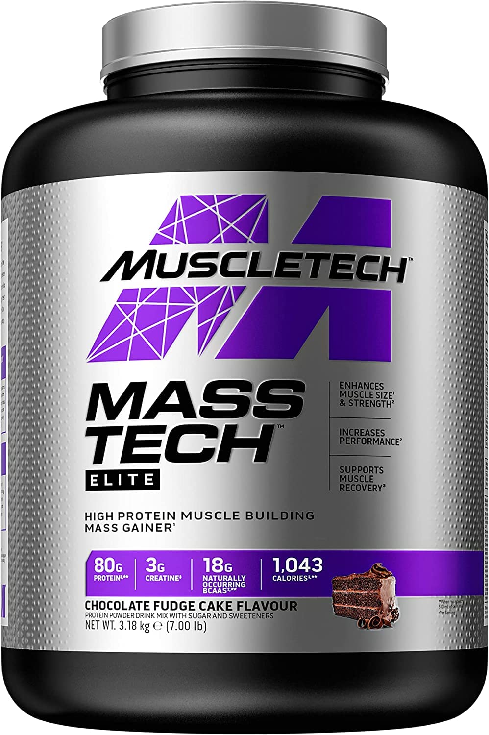 MuscleTech Performance Series Mass Tech Weight Gainer Protein Powder - Chocolate Flavor, 3200g for Muscle Growth & Recovery | Post-Workout & Bulking Supplement