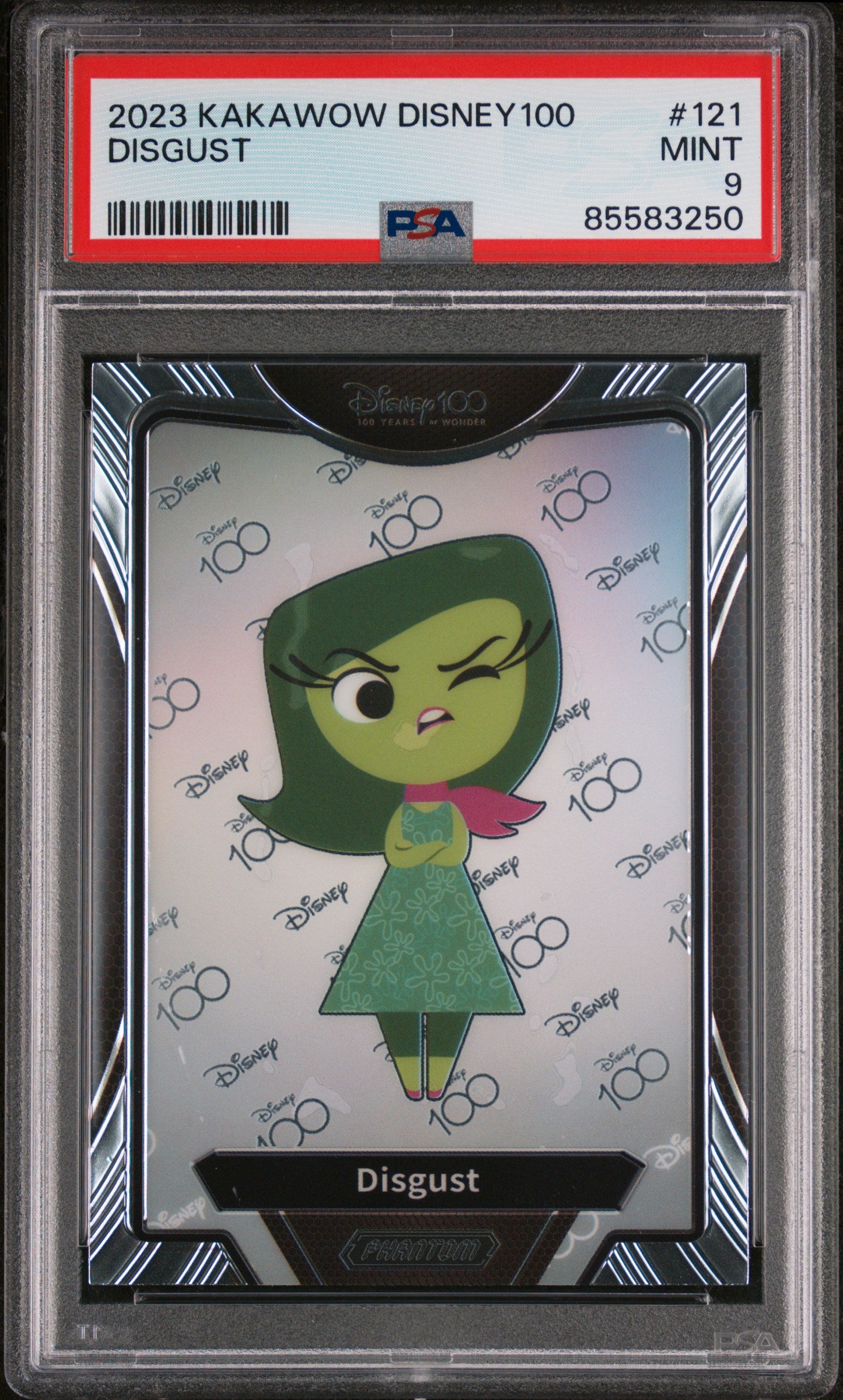 2023 KAKAWOW PHANTOM Disney 100th Anniversary Wondrous Character Disgust 121 PSA 9 Graded Card - Perfect for Collectors, Disney Fans & Card Investors | Display, Trade or Gift for Special Occasions