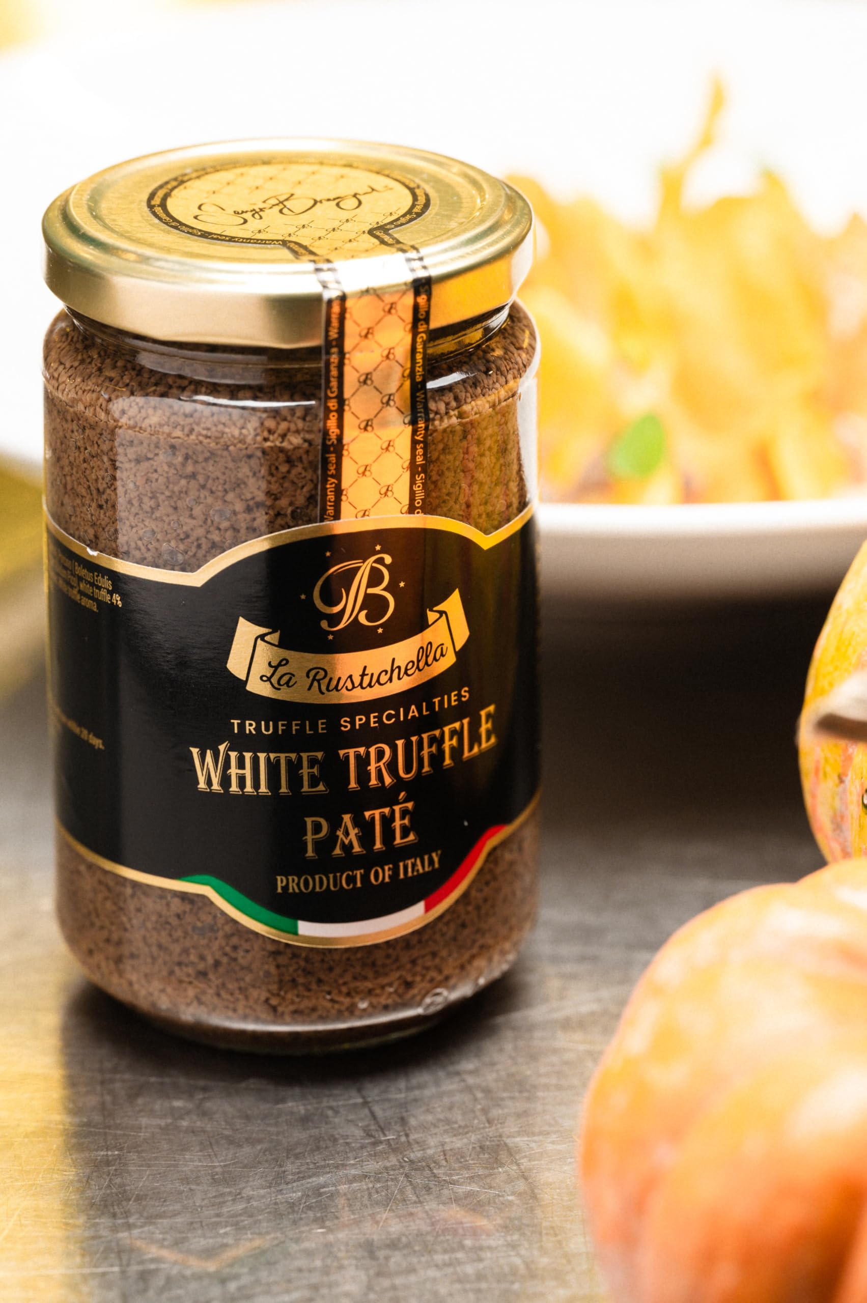 La Rustichella White Truffle Patè - Kosher Certified, 100% Italian Made | Vegan, Gluten-Free, Cholesterol-Free Spread (9.88oz/280g) - Perfect for Gourmet Appetizers, Pasta Toppings & Charcuterie Boards