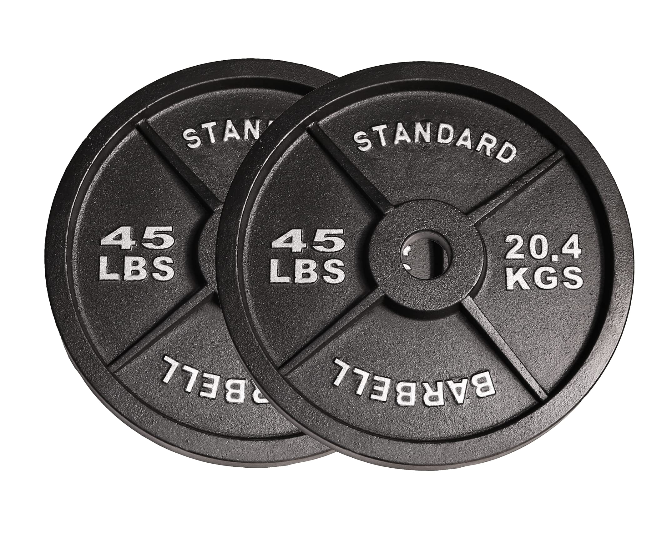 Ader Sports 45 lb. Cast Iron Olympic Weight Plates Pair - Gym & Home Workout Equipment for Strength Training & CrossFit