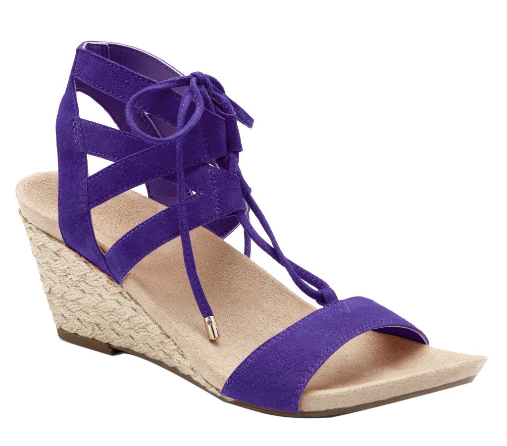Vionic Women's Tansy Purple Suede Orthaheel Technology Sandals - Size 9 Medium - Comfortable Arch Support for Walking, Travel & Everyday Wear