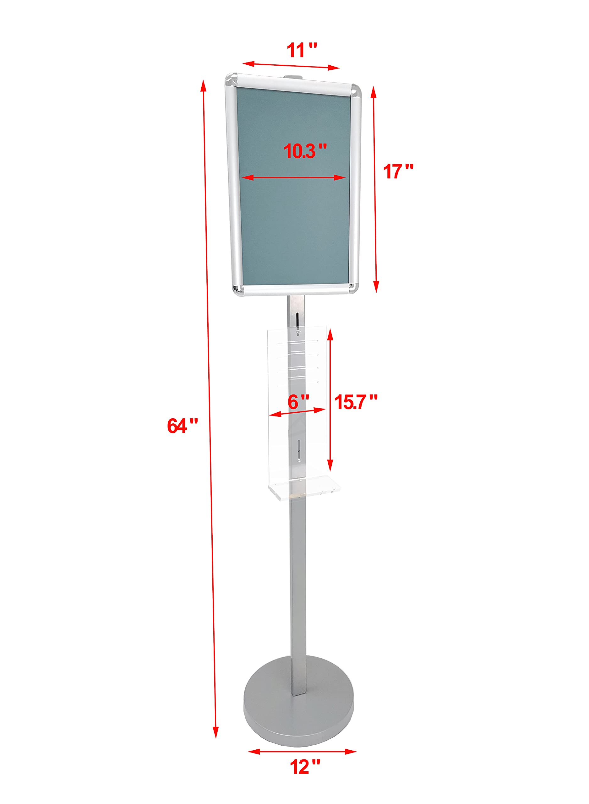FixtureDisplays Automatic Hand Sanitizer Stand - Portable Touch-Free Dispenser with Adjustable Volume for Home, Office & Public Spaces - White (Model 10072-2D) | Ideal for Restrooms, Entrances, Retail Stores and Healthcare Facilities