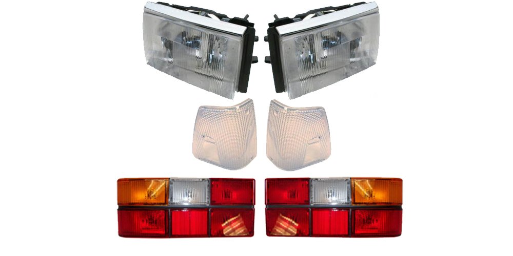 Volvo 240 Headlights, Turn Signals Lens & Tail Lights Set - Compatible with 1986-1993 Models - Perfect for Restoration & Night Driving Safety