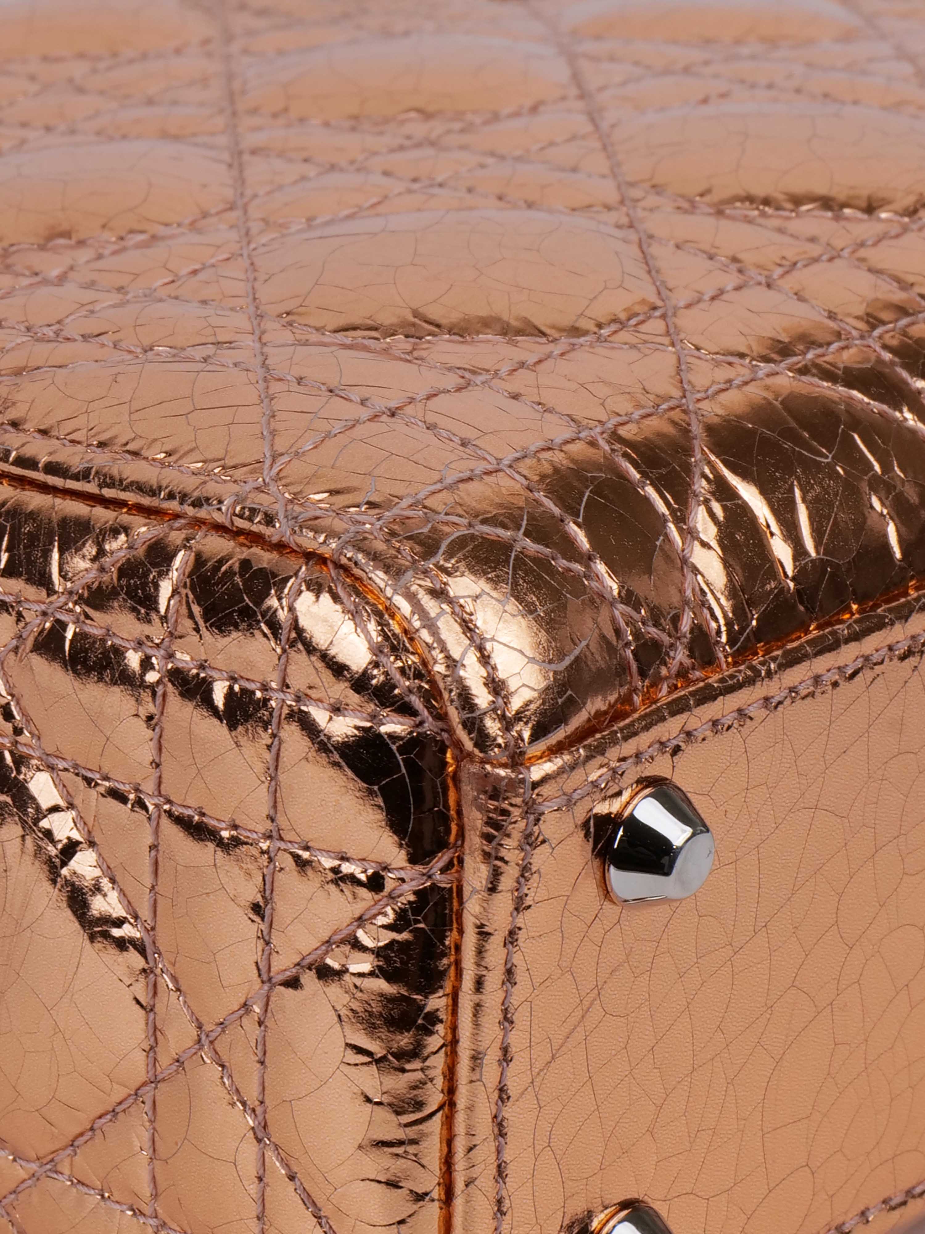 Dior Mini Lady Dior Handbag in Copper Metallic | Luxury Crossbody Bag for Women | Perfect for Parties, Dates & Special Occasions