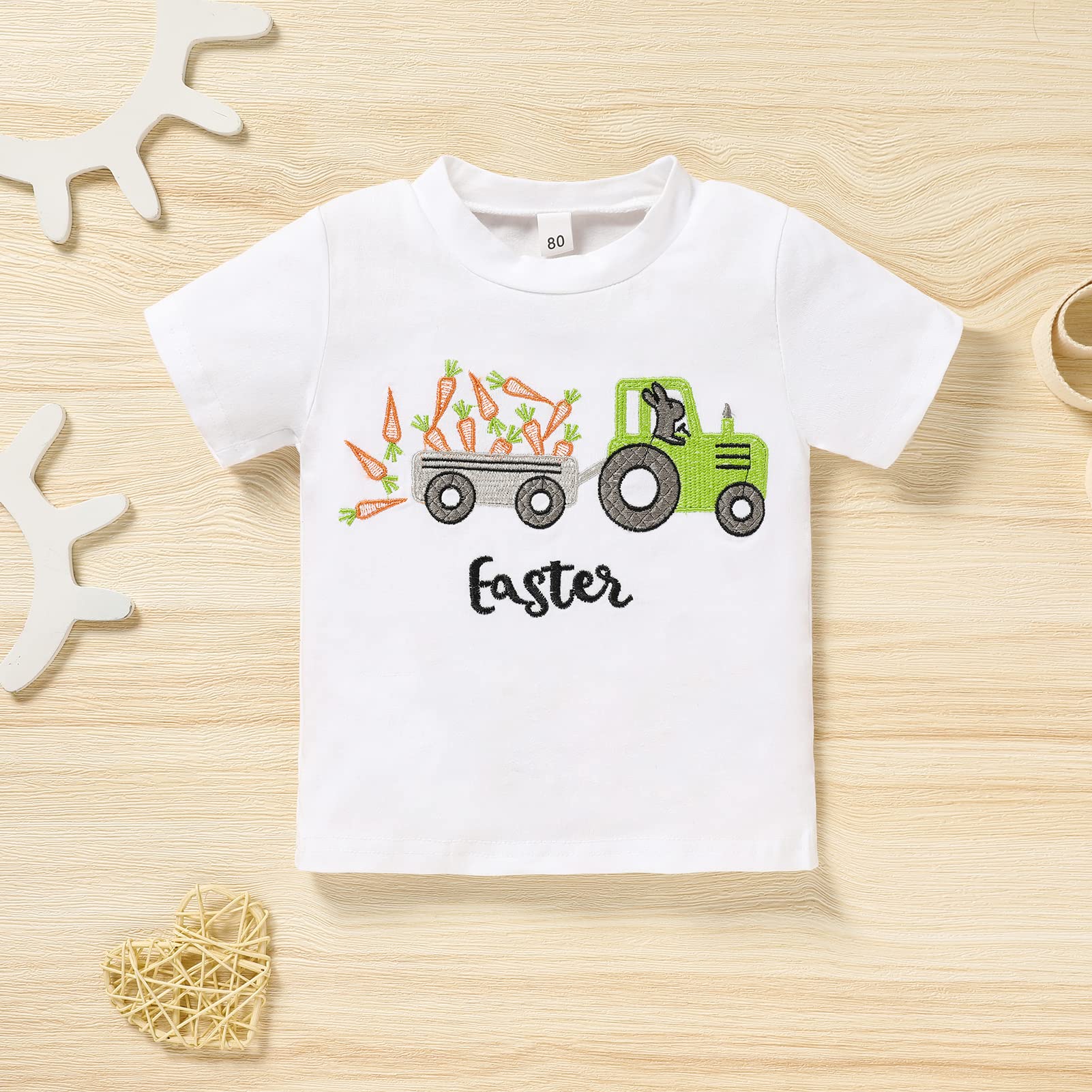 Sinhoon Toddler Easter Outfits - Cute Bunny Graphic T-Shirt & Striped Casual Pants Set for Baby Boys & Girls (6-24 Months) | Unisex Spring Holiday Outfit for Easter Egg Hunt & Family Photos