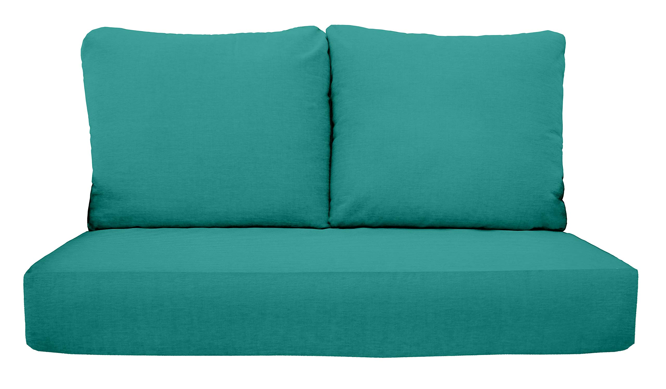 **RSH DECOR: Sunbrella Deep Seating Loveseat Cushion Set – 46” x 26” Outdoor Performance Fabric Cushions with Pillow Back – Waterproof & UV-Resistant for Patio, Deck, and Poolside Furniture – Canvas Aruba Design**    *(Perfect for outdoor relaxation, garden seating, or enhancing your patio decor with durable, weather-resistant comfort.)*