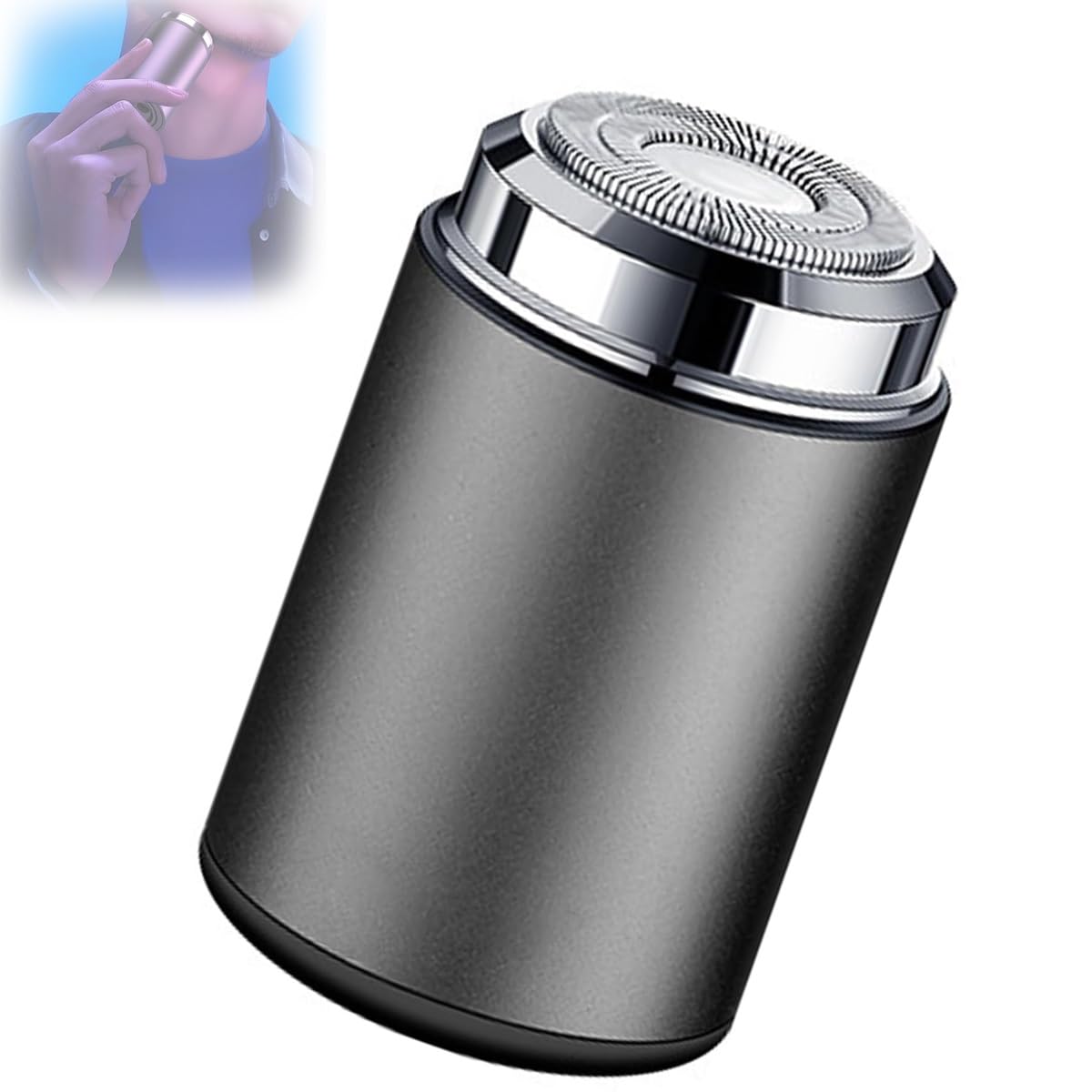 Mini Portable Electric Shaver for Men - USB Rechargeable Waterproof Beard Trimmer & Travel Shaver - Compact Pocket Size for Home, Office, Gym & On-the-Go Grooming (Gray) - Perfect for Business Trips, Camping & Daily Use