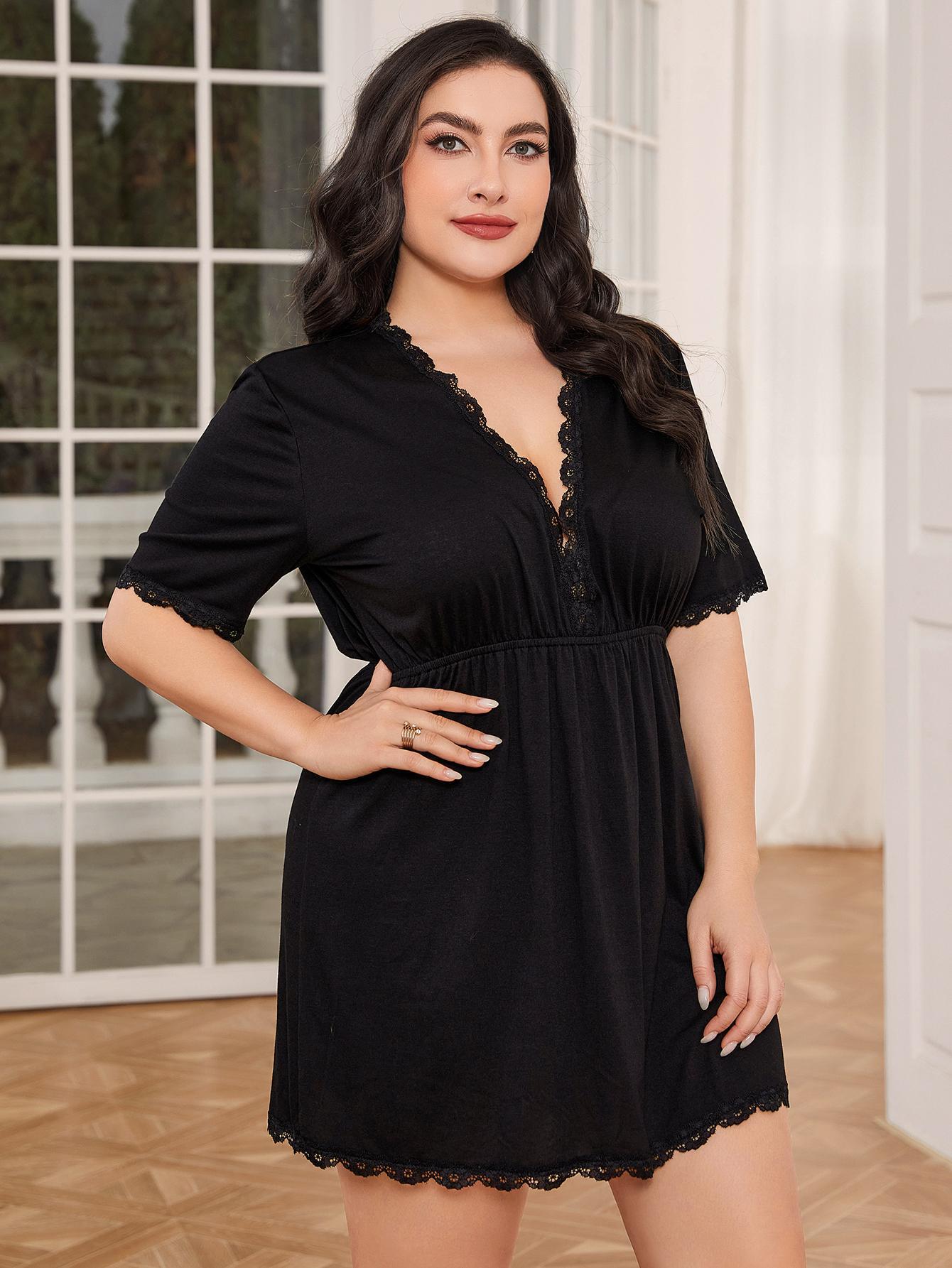 Elegant Plus Size Black Lace Resort Dress for Women - Perfect for Beach Vacations, Summer Parties & Evening Events