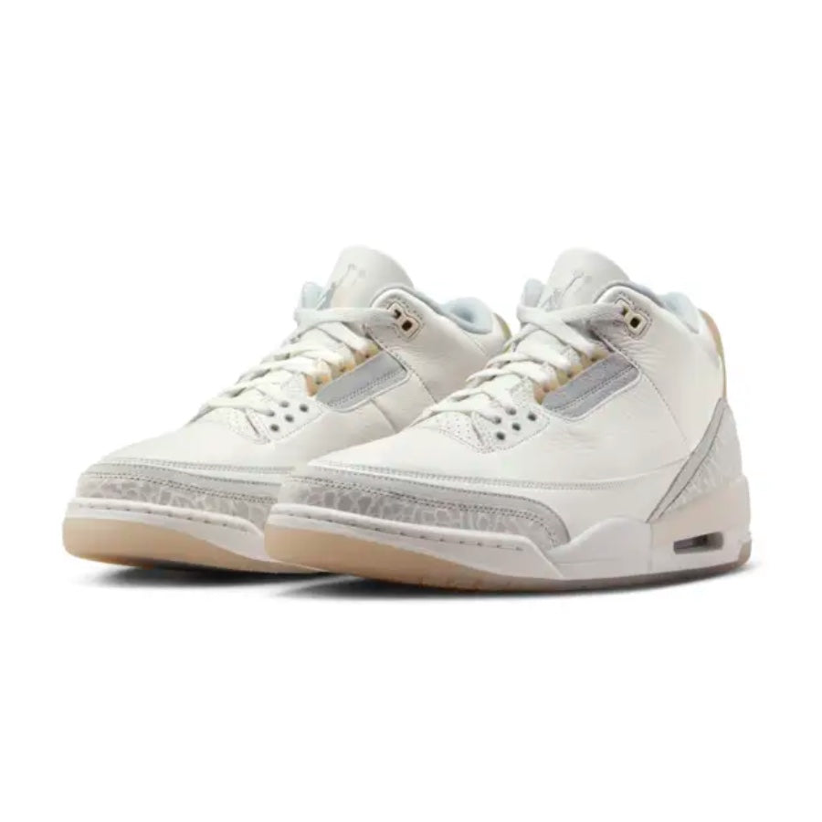 Air Jordan 3 Retro Craft Ivory Grey Mist Cream Sneakers - Men's Basketball Shoes for Casual Wear & Street Style Fashion