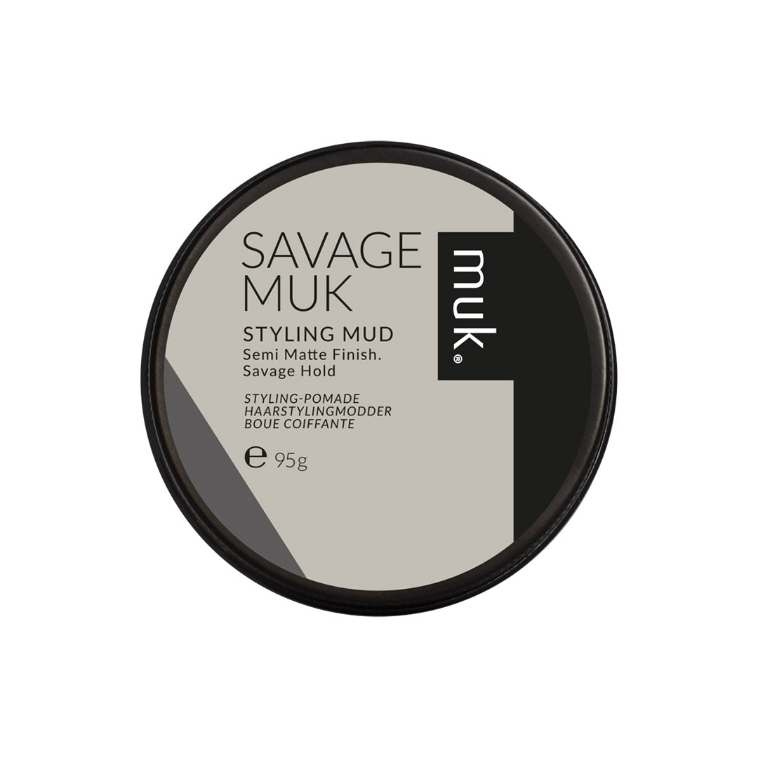 MUK Savage Styling Mud 95g - Strong Hold Hair Wax for Men - Perfect for Textured, Spiky, and Messy Hairstyles - Salon-Quality Styling Product for Everyday Use and Special Occasions