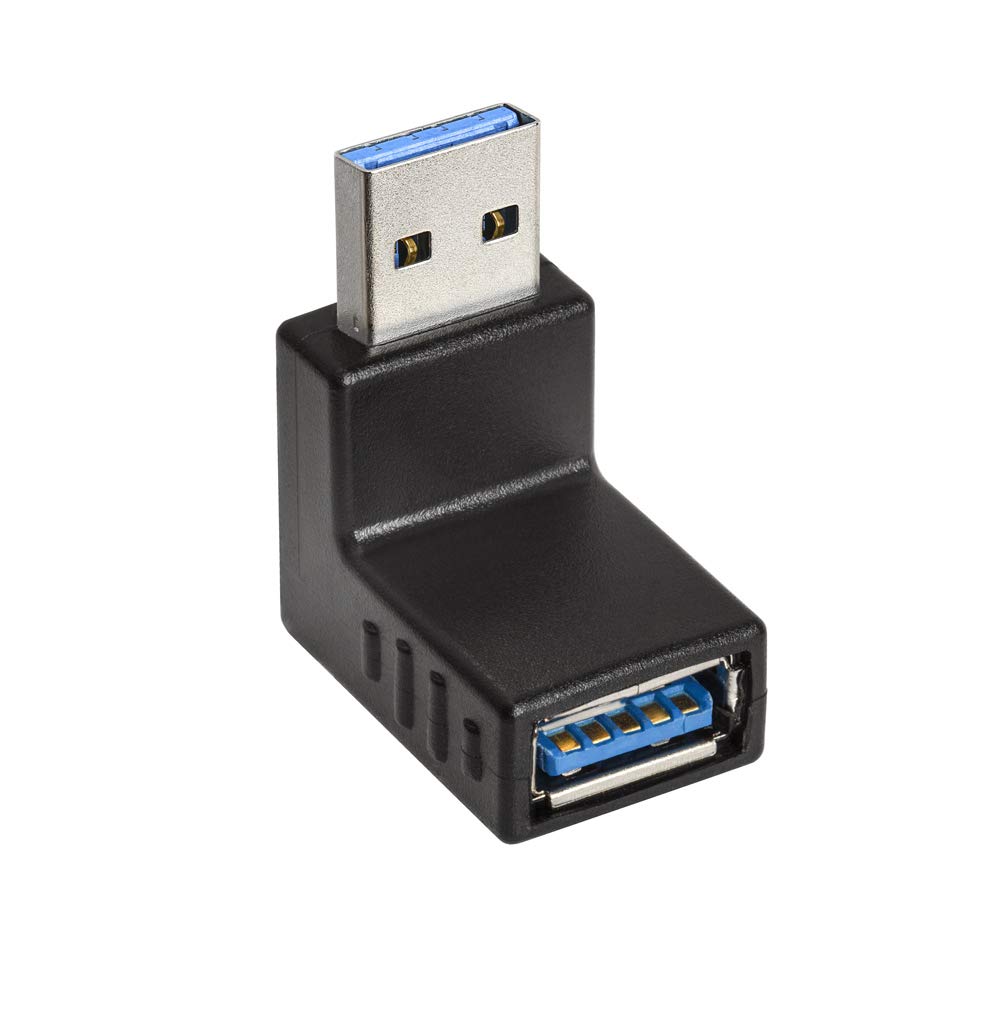 Cmple - 10 Pack USB 3.0 Male to Female Right Angle Adapter, Super Speed 5Gbps USB 3.0 Extender Coupler for Laptop, PC, Hard Drive, Printer - Perfect for Tight Spaces & Cable Management