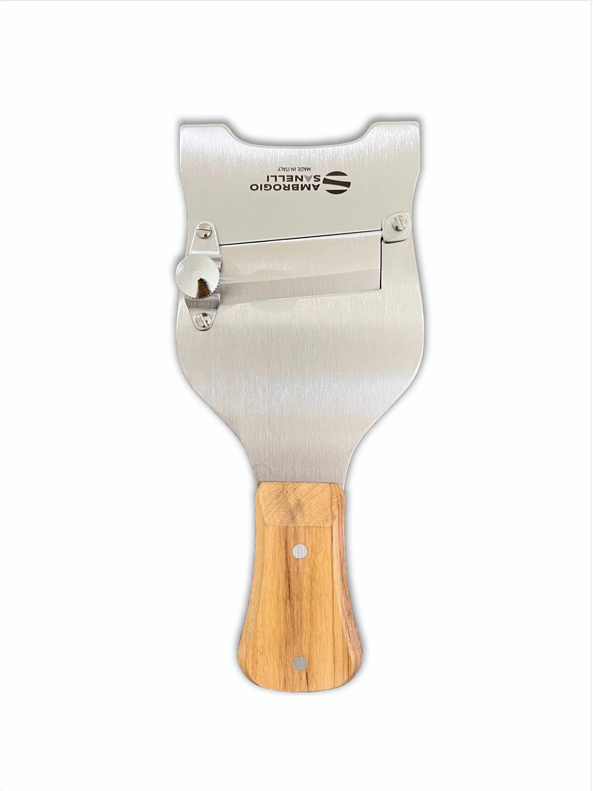 Premium Stainless Steel Slicer with Olive Wood Handle - Ergonomic Non-Slip Kitchen Knife for Precise Cutting - Smooth Blade for Meat, Cheese, Bread & Vegetables - Durable & Easy to Clean