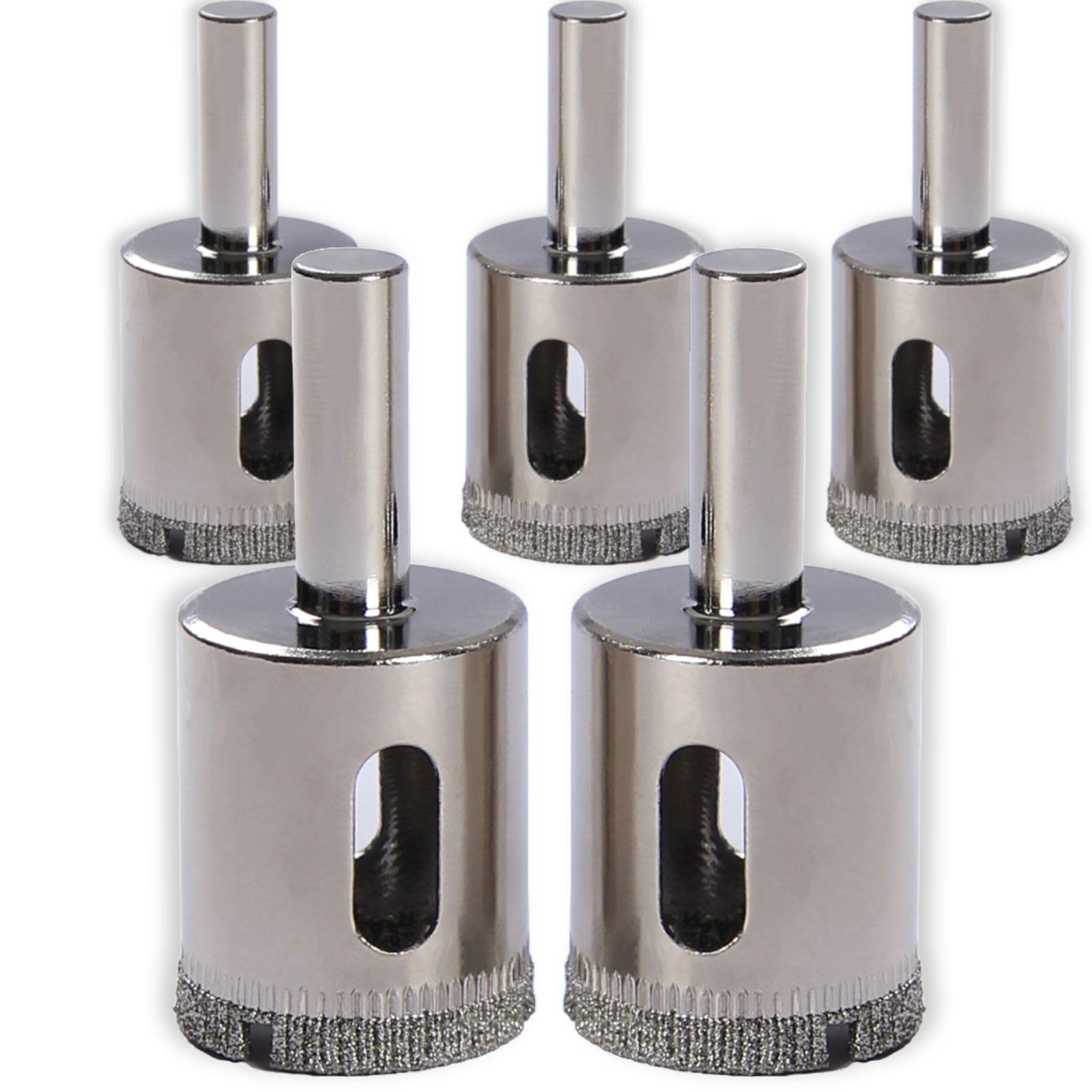 1 Inch Diamond Drill Bits for Ceramic Tile - 5 Pcs Solid Alloy Steel Hole Saws - Professional Glass, Porcelain, Quartz & Granite Drilling Kit - Perfect for Bathroom Renovation, Kitchen Backsplash & DIY Home Projects