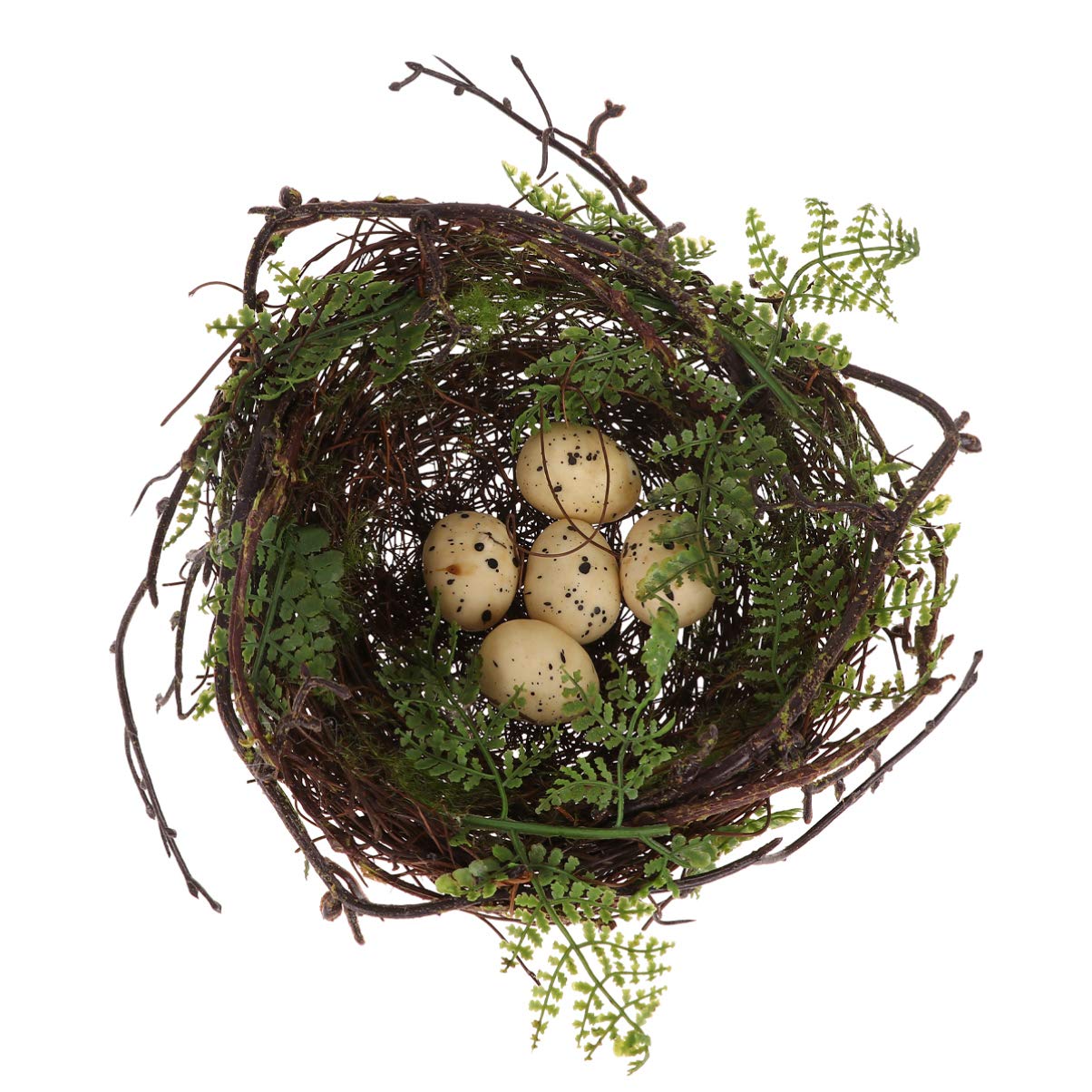 YARNOW Artificial Bird Nest Decor - 20cm Moss Vine Twig with Fake Eggs for Wedding, Baby Shower & Party Favors | Home Decoration, Centerpiece, Spring Display