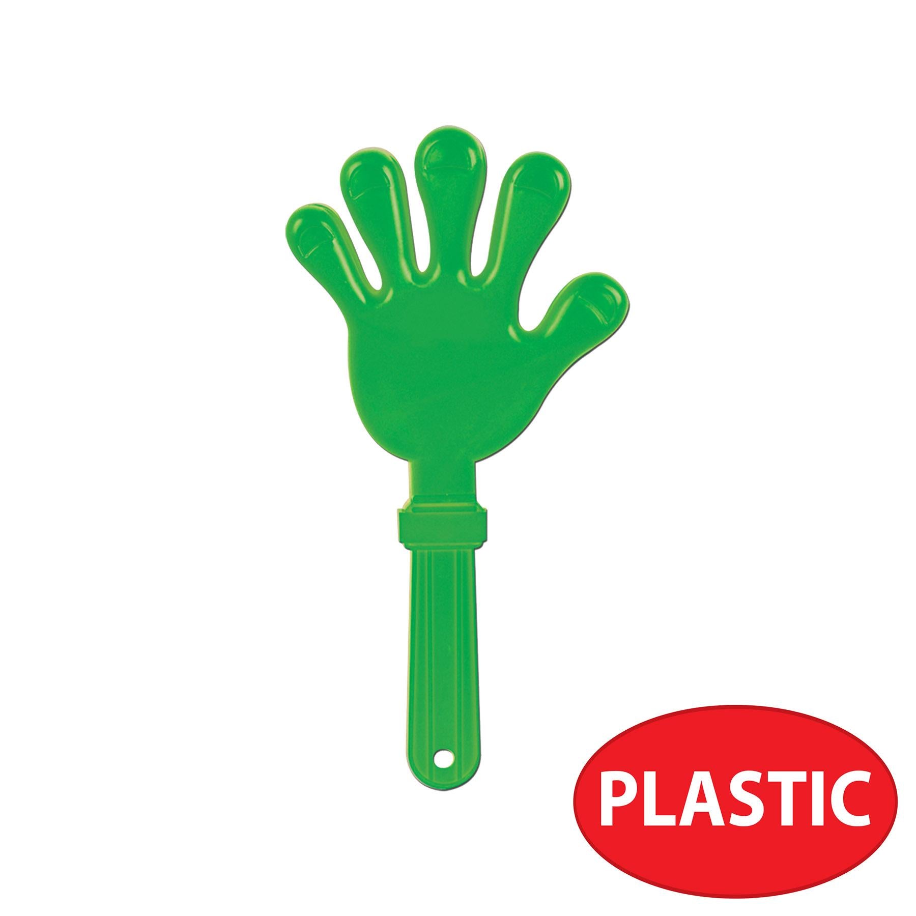 12 Pack Beistle Giant Hand Party Clappers - Green Noise Makers for Sports Events, Cheerleading, Birthday Parties & Celebrations