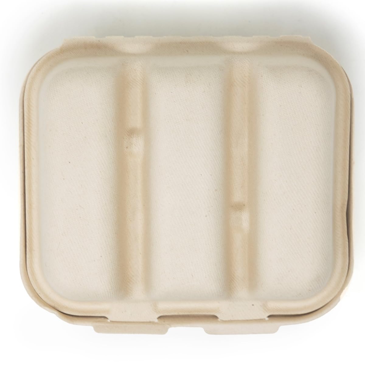 World Centric TO-SC-T3 100% Compostable Takeout Containers - Eco-Friendly Unbleached Plant Fiber 3-Compartment Taco Boxes, 8