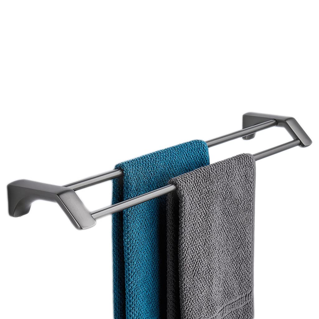 TXXMM Gun Gray Towel Bar - 60cm Wall Mounted Bathroom Towel Rack with Modern Pendant Design | Durable Bathroom Hardware for Home & Hotel Use | Perfect for Hand Towels, Washcloths & Bathroom Decor