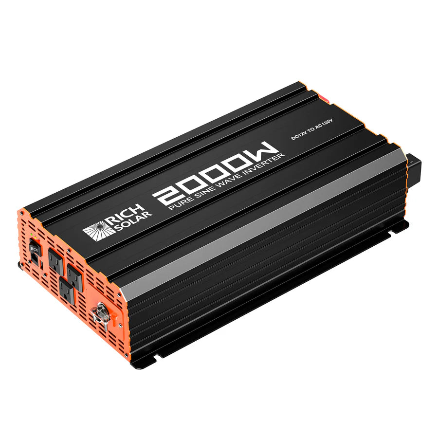 2000W 12V Pure Sine Wave Power Inverter - NOVA PURE 2K Industrial Grade 2000 Watt 12 Volt Inverter for RVs, Campers, Boats & Off-Grid Power - Perfect for Outdoor Adventures, Emergency Backup & Mobile Power Needs