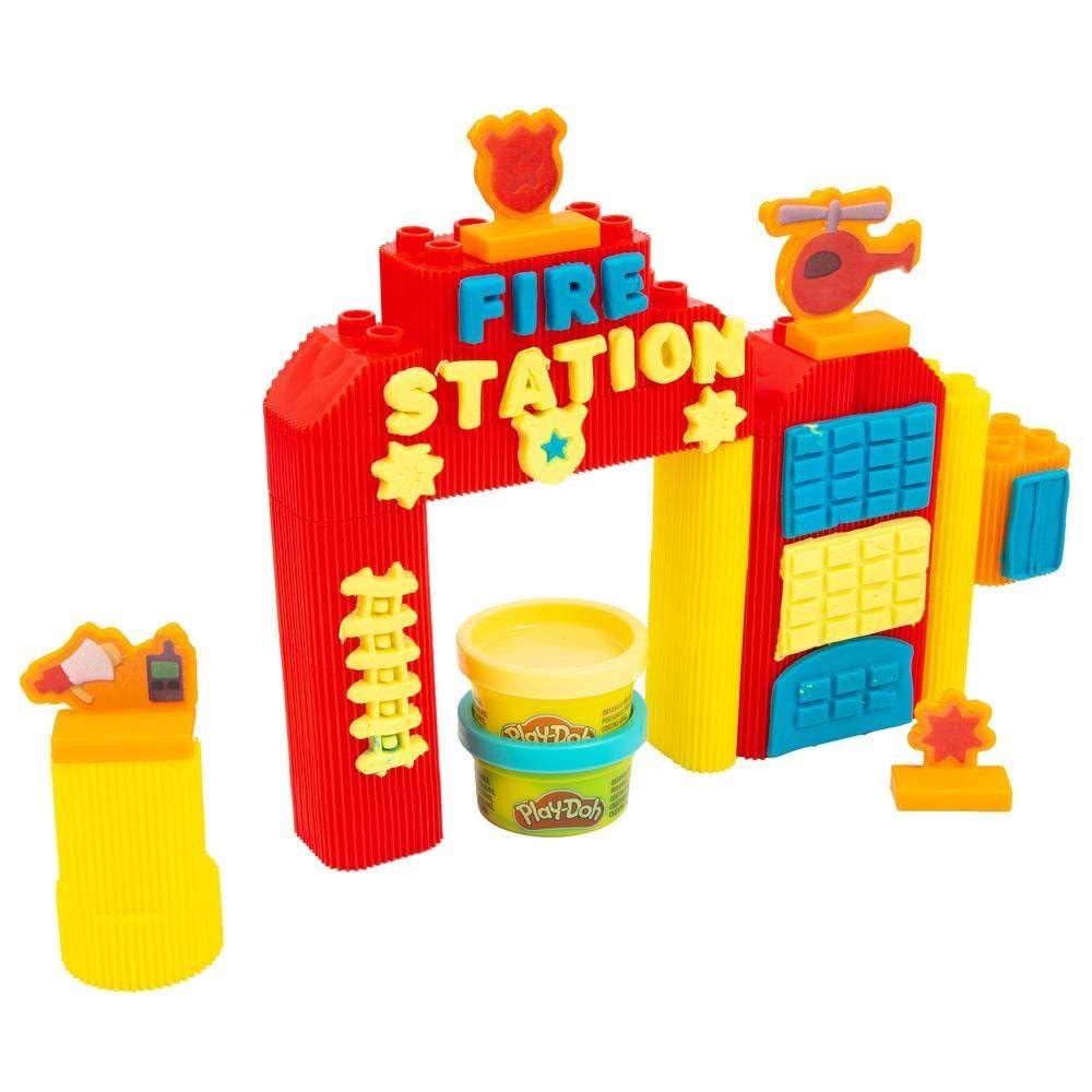 Play-Doh Blocks Fire Station Building Set - 24-Piece Creative Construction Toy for Kids, STEM Learning Activity, Pretend Play & Educational Fun (Great for Birthday Gifts & Classroom Activities)