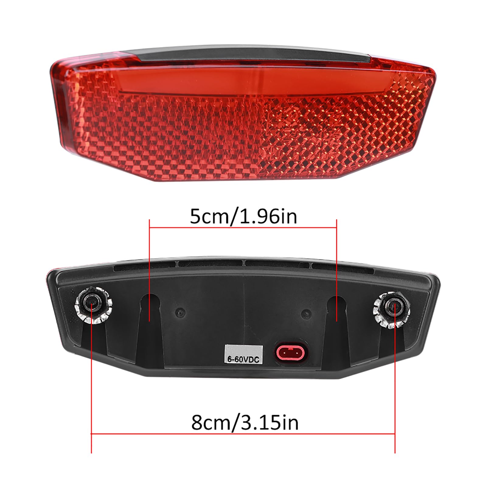 6V-60V High Brightness LED EBike Tail Light - Waterproof Bike Rear Warning Light for Night Riding & Cycling | Electric Bike Accessories for Safety & Visibility in Low Light Conditions