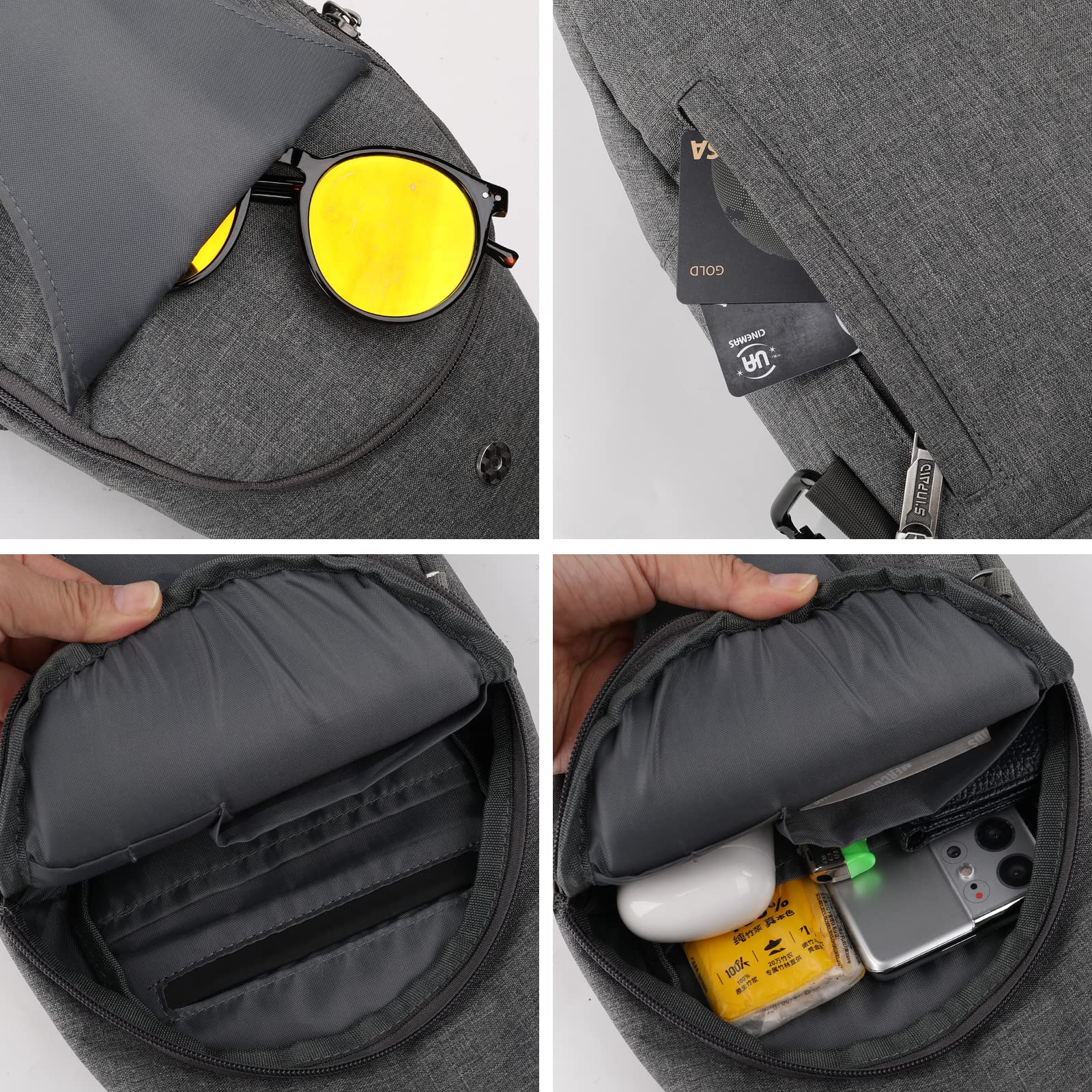 WATERFLY Anti-Theft Crossbody Sling Backpack - Lightweight Chest Shoulder Bag for Travel, Hiking & Daily Commute | Perfect for Men & Women