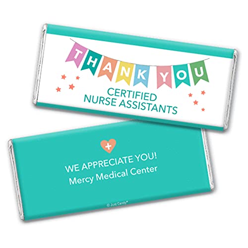 12 Pack Personalized Thank You Chocolate Bars for Nurses - Custom CNA Week Gifts - Perfect for Nurse Appreciation, Staff Recognition & Healthcare Worker Gifts