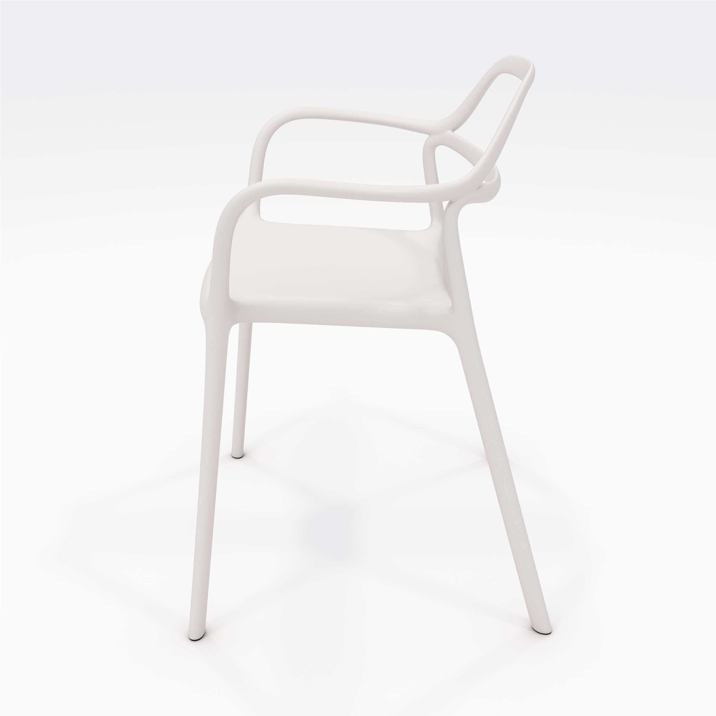 Dali Indoor Outdoor Chair - Weather-Resistant White Patio Furniture for Garden, Balcony, and Poolside Relaxation
