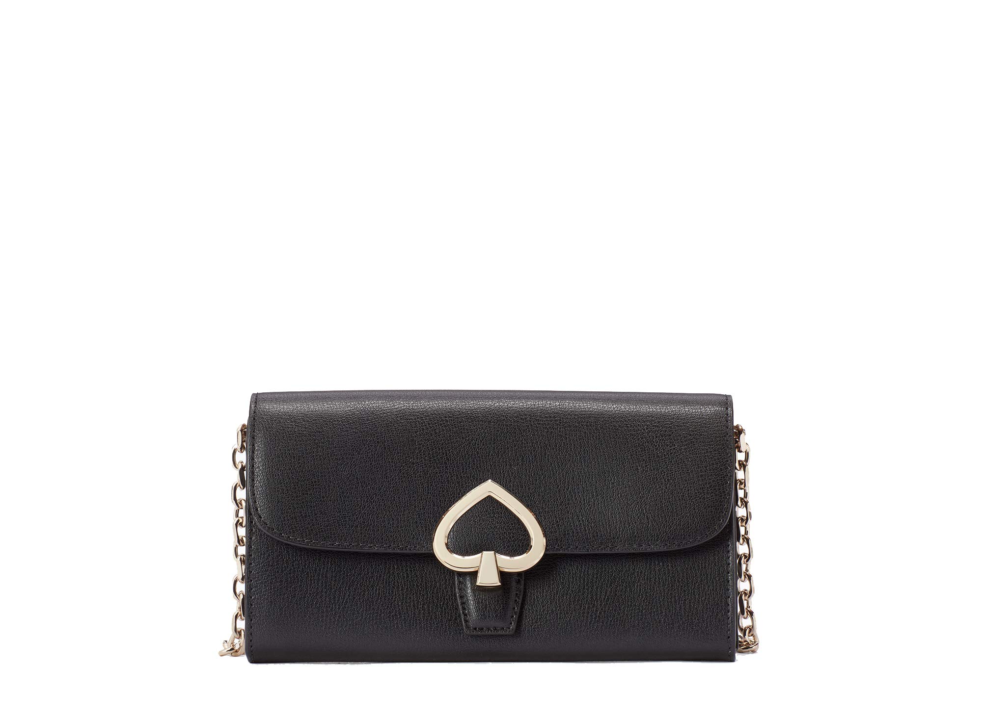 Kate Spade Robyn Small Flap Leather Crossbody Wallet in Black | Genuine Leather Women's Purse | Perfect for Everyday Use, Travel & Date Nights