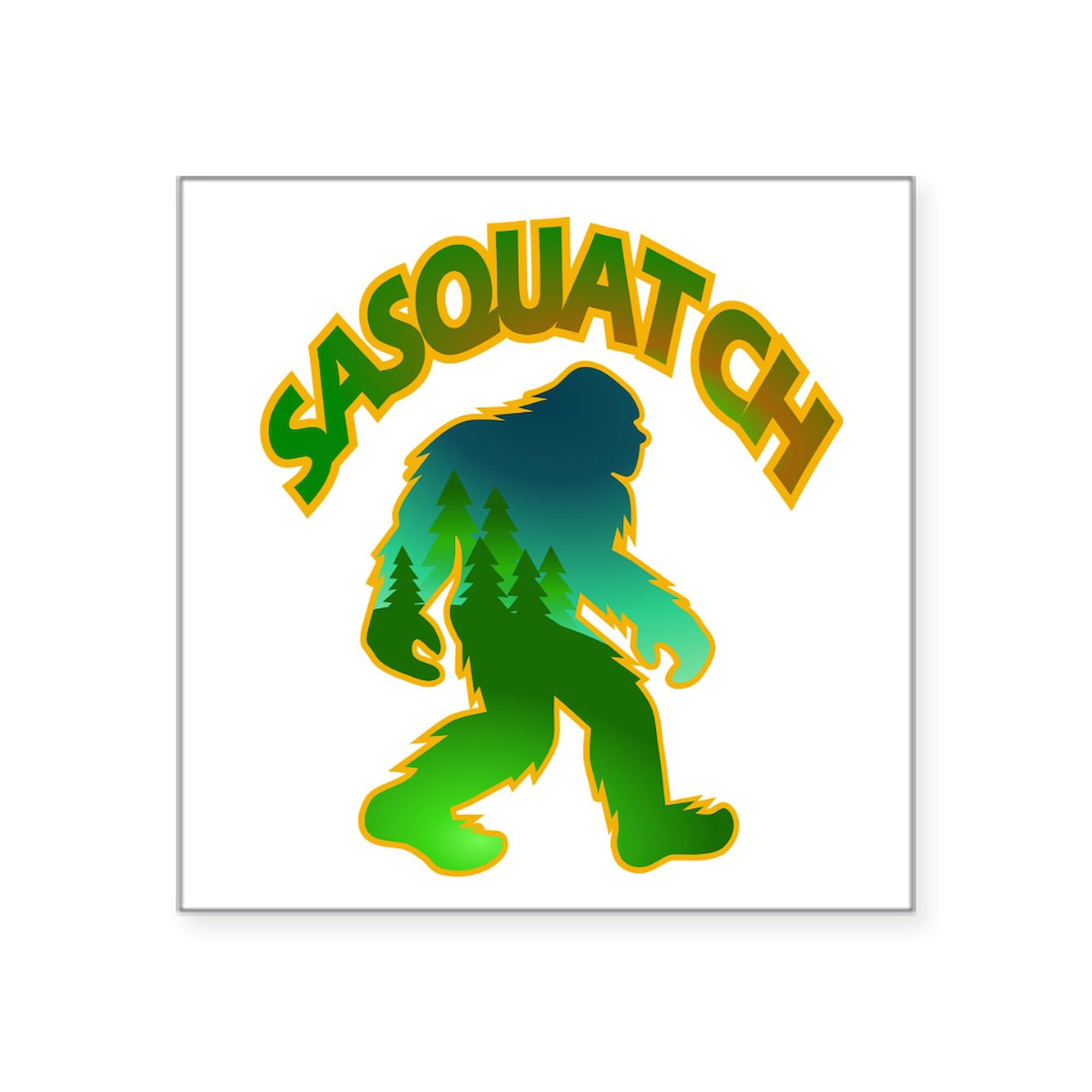 Sasquatch Forest Scene Car Bumper Sticker - Waterproof Vinyl Decal for Cars, Laptops & Windows - Perfect for Outdoor Enthusiasts & Nature Lovers