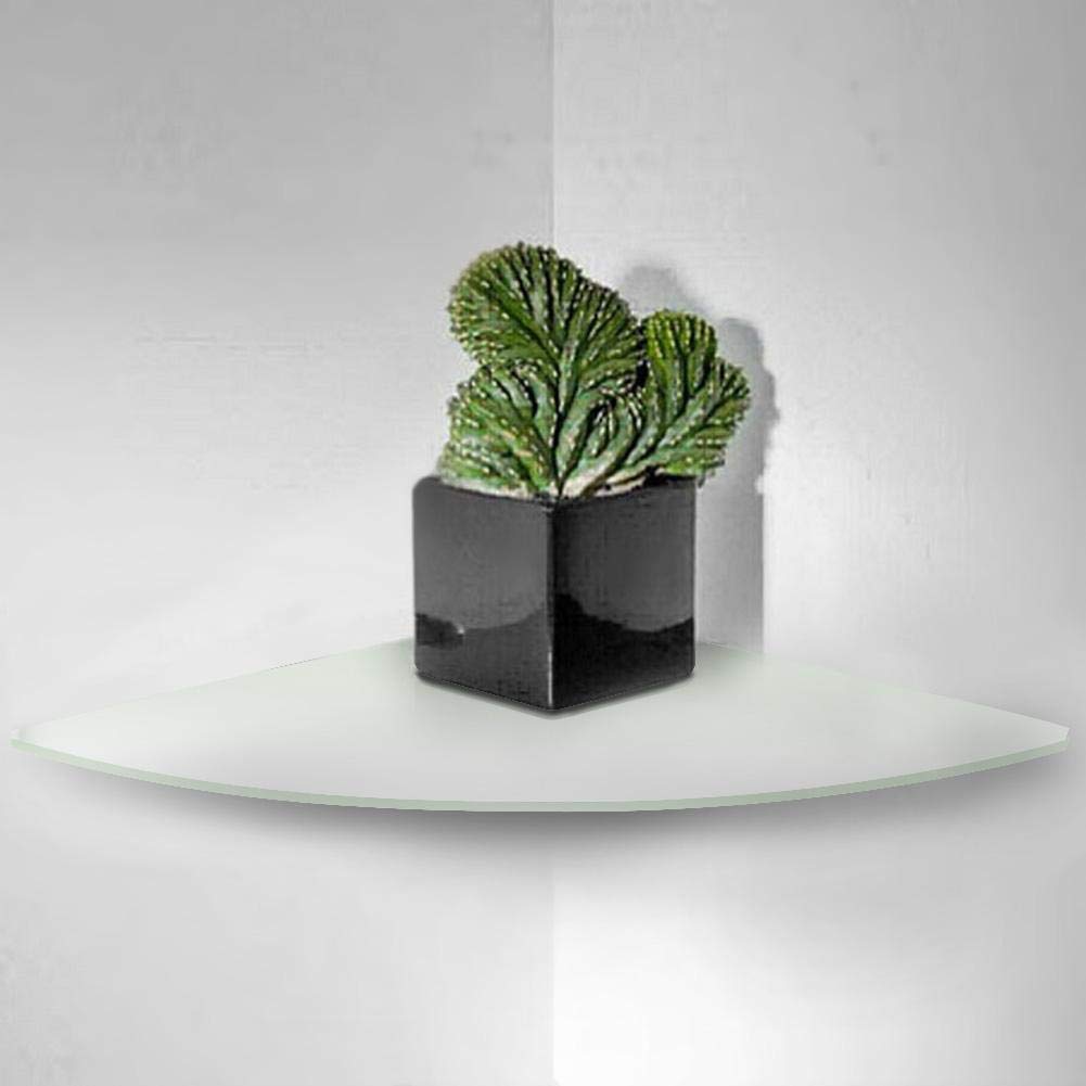 ViaGasaFamido 2-Pack Clear Acrylic Corner Shelves - Wall Mounted Floating Display Stand for Bedroom, Living Room, Bathroom, Kitchen & Office - Perfect for Organizing Decor, Plants & Essentials in Small Spaces