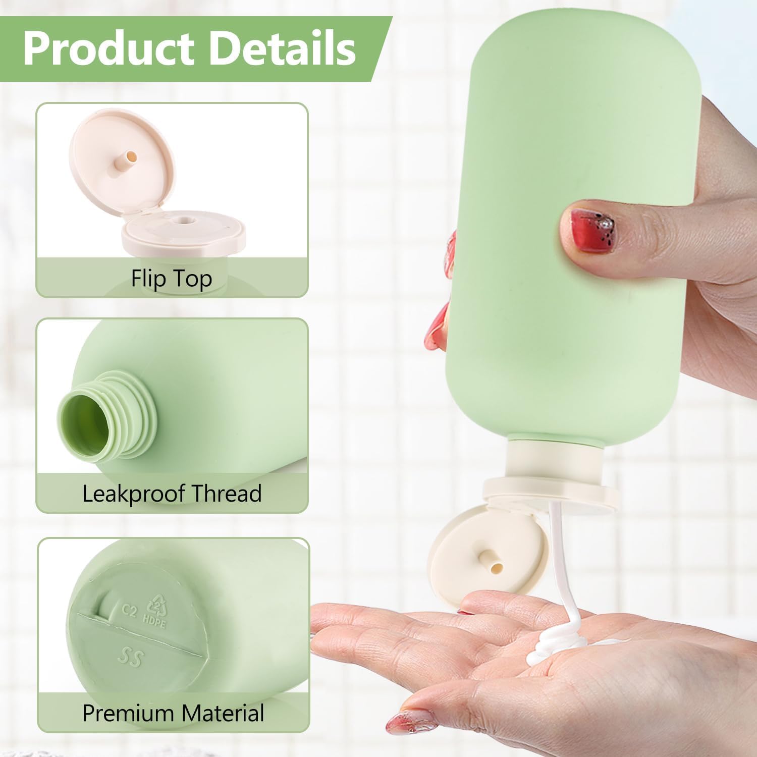 PiyuBind 2-Pack 300ml Travel Dispenser Bottles with Flip Cap - Refillable Plastic Squeeze Containers for Soap, Lotion, Cream - Perfect for Toiletries, Travel Kit & Home Organization