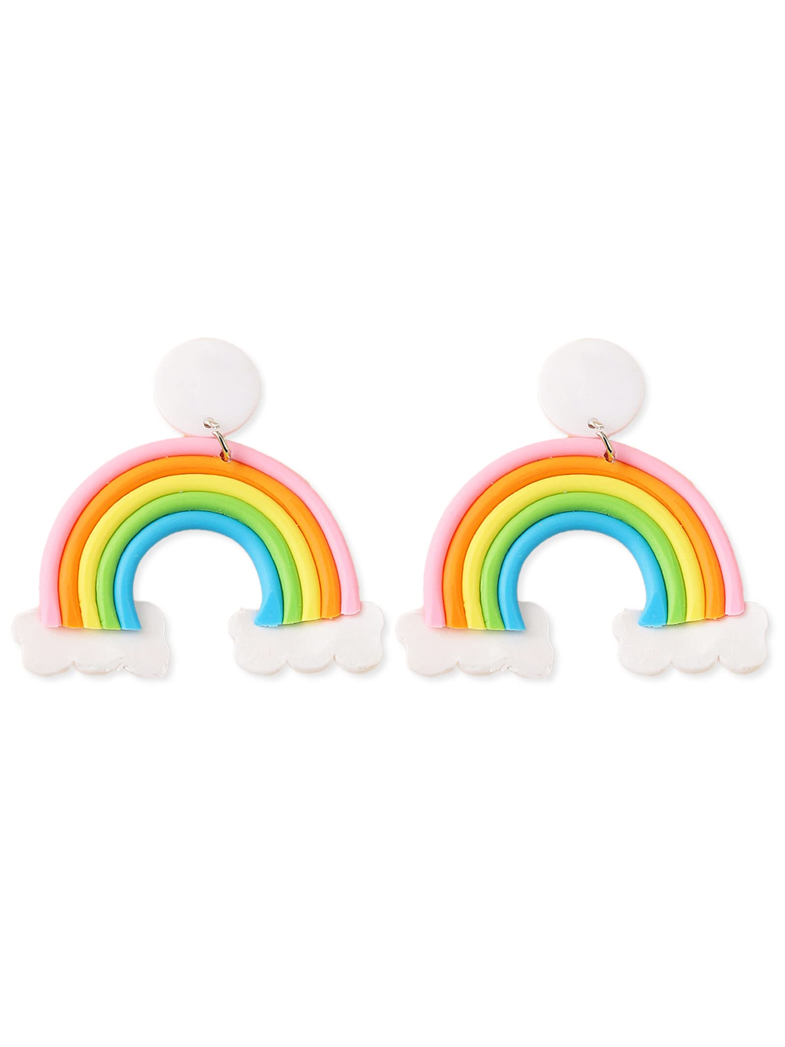4 Pairs Pride Earrings for Women - Rainbow Round Stud & Heart Dangle Earrings - LGBT Jewelry Gifts for Gay Pride, Lesbian, Bisexual - Perfect for Pride Month, Parades, LGBTQ+ Events & Everyday Wear