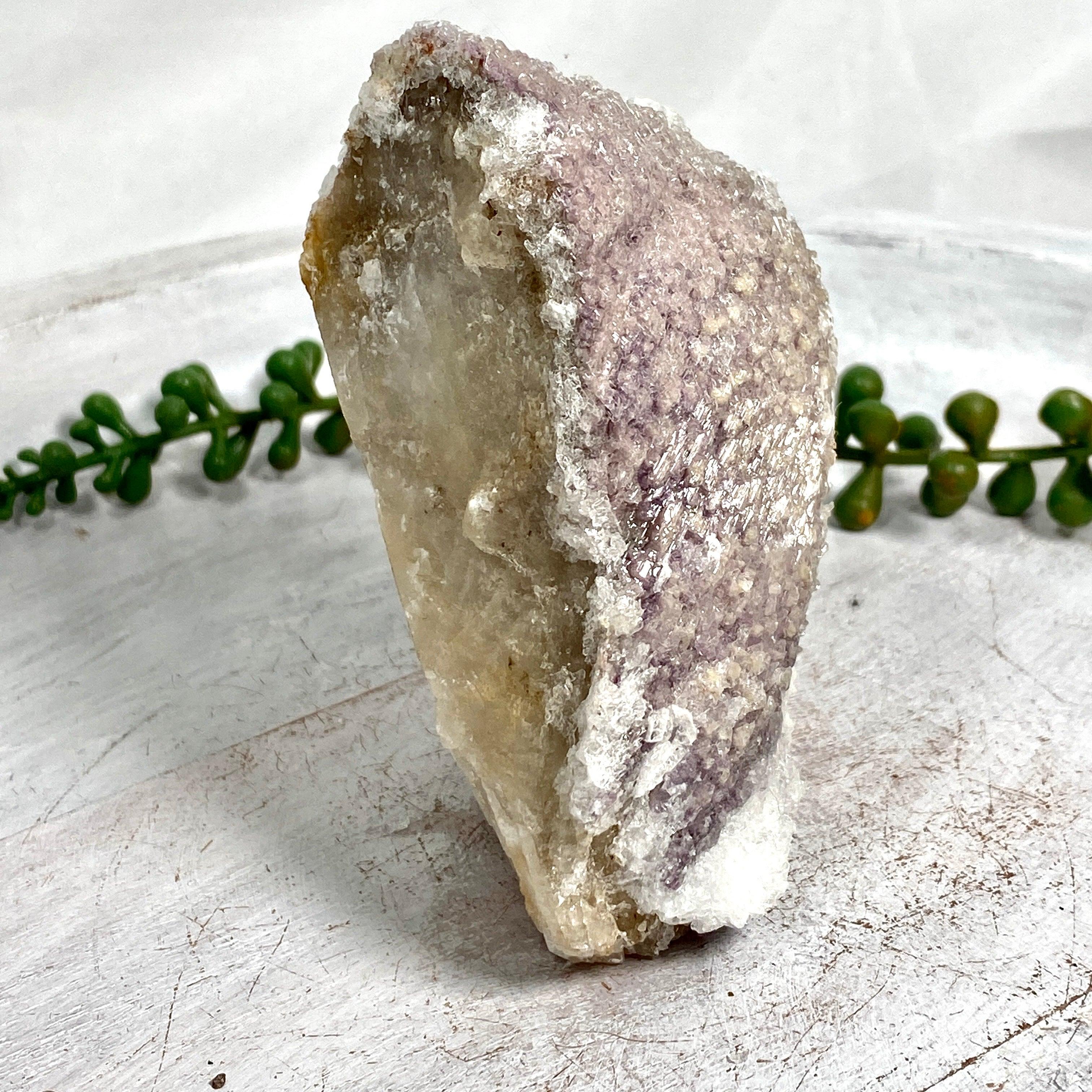 Natural Fluorite on Calcite Crystal Specimen - FQC 01 | Mineral Collection, Healing Stone & Home Decor for Meditation Spaces
