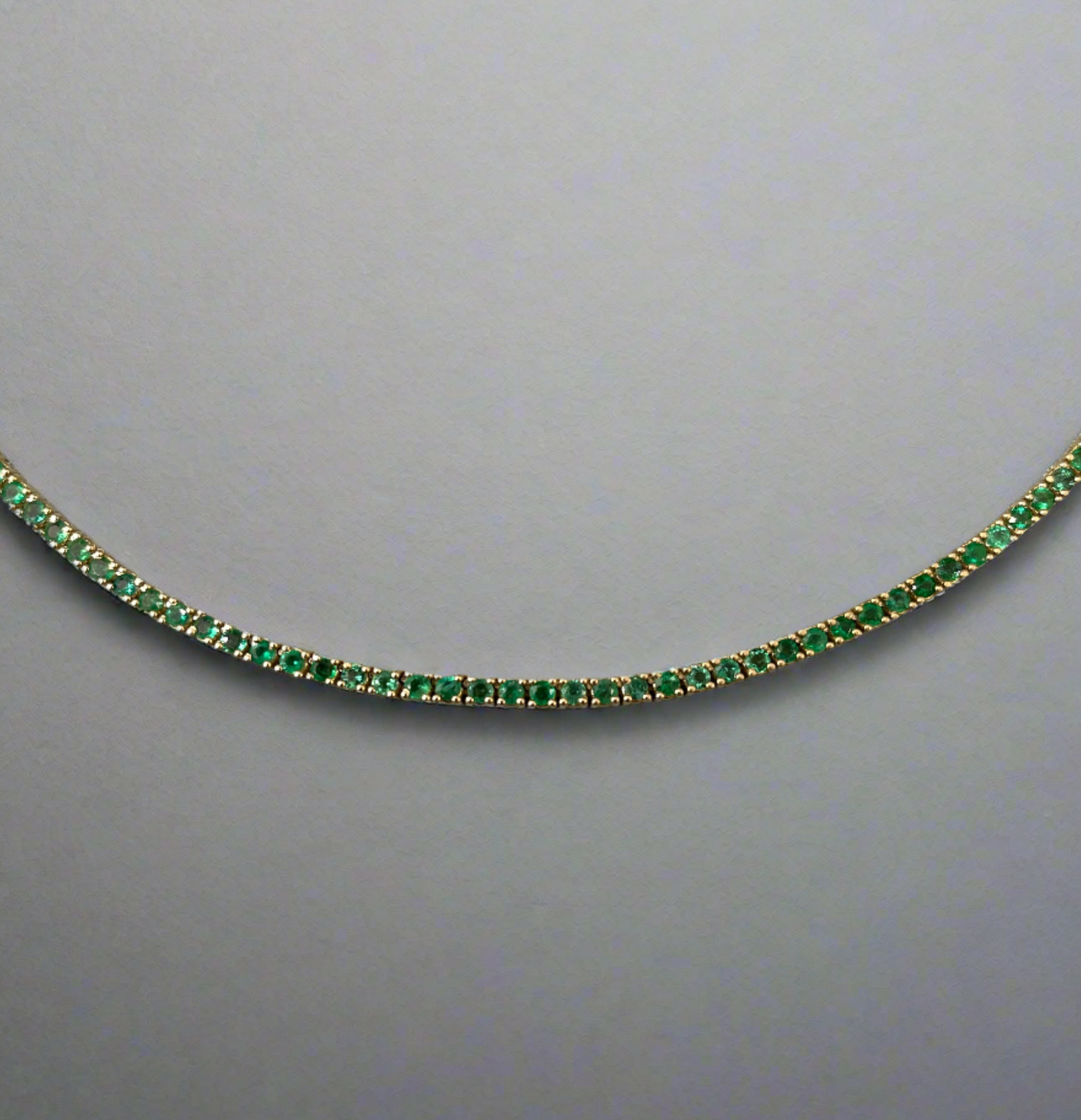 14K Gold Emerald Tennis Necklace for Men - Elegant Jewelry Gift for Him - Perfect for Weddings, Parties & Special Occasions
