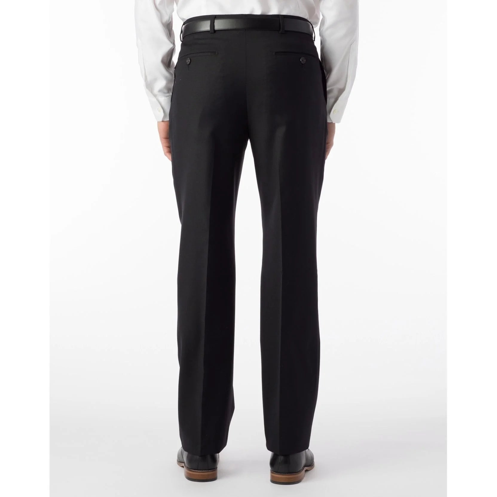 BALLIN Black Solid Travel Twill Dress Pants for Men - Comfortable Business Casual & Office Wear