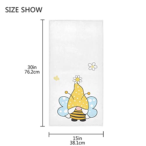 Premium Bee & Butterfly Printed Hand Towels - 30x15 Inch Absorbent Kitchen Dish Towels, Bathroom Washcloths for Home, Spa, Gym, Yoga - Soft & Durable for Beach, Hotel & Guest Use - Spring Summer Decor Essentials