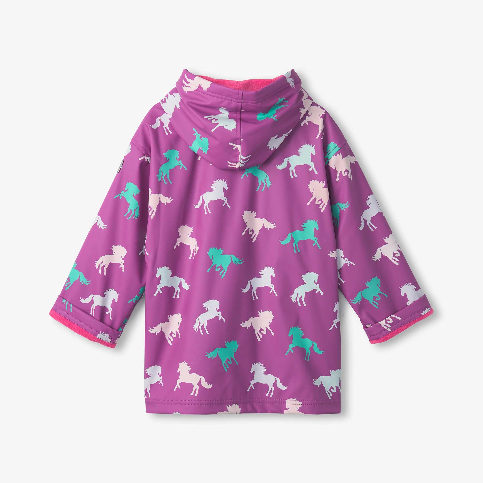 Hatley Leaping Horses Waterproof Zip-Up Rain Jacket for Kids - Lightweight & Stylish Outdoor Playwear for Rainy Days and School Commutes