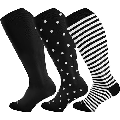 3 Pairs Black&polkadot&stripe