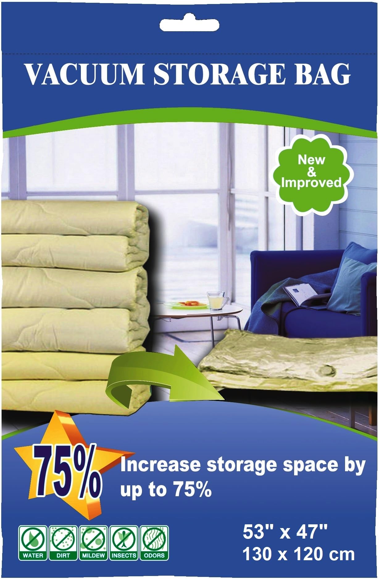 50 Pack Industrial Grade Extra Jumbo Double Seal Vacuum Storage Bags 52
