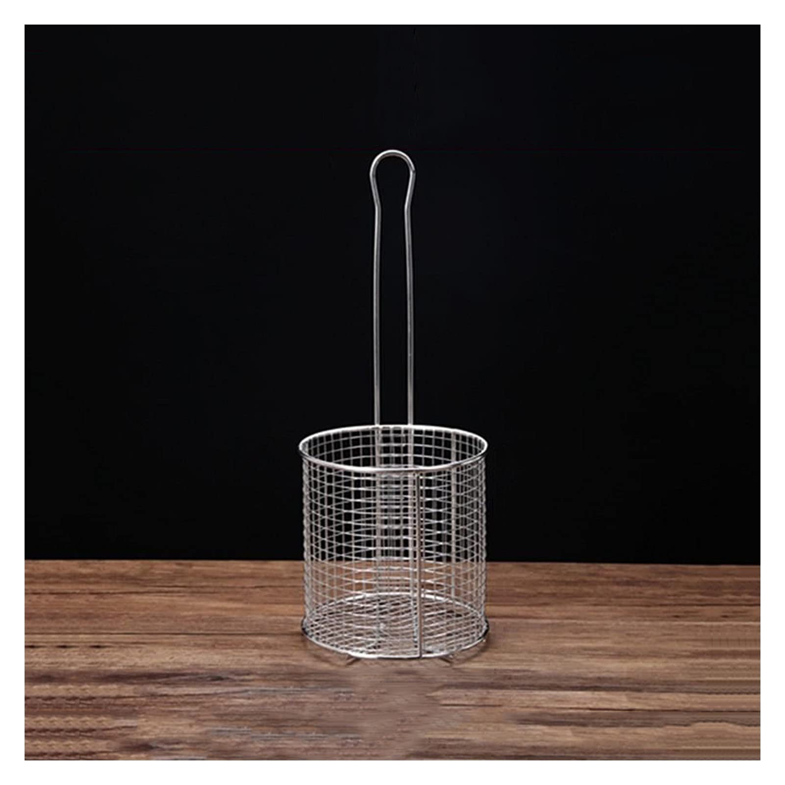 Stainless Steel French Fry Basket with Handle - Oil Strainer & Colander for Home, Restaurant, Hotel Kitchen - Perfect for Deep Frying Chips, Onion Rings & More (Medium Size)