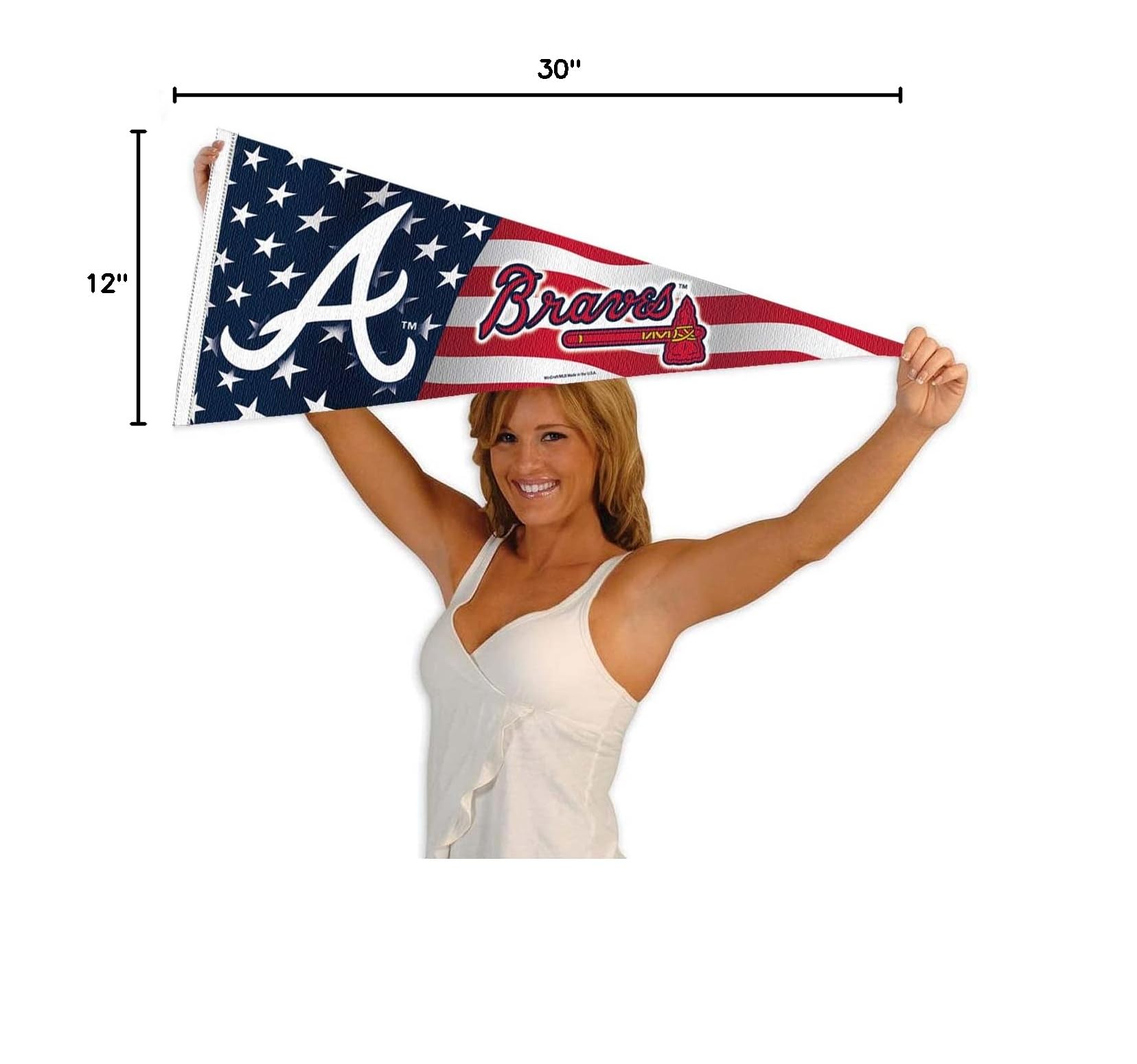Braves Nation USA Stars & Stripes Pennant Flag - Perfect for Game Day & Home Decor
