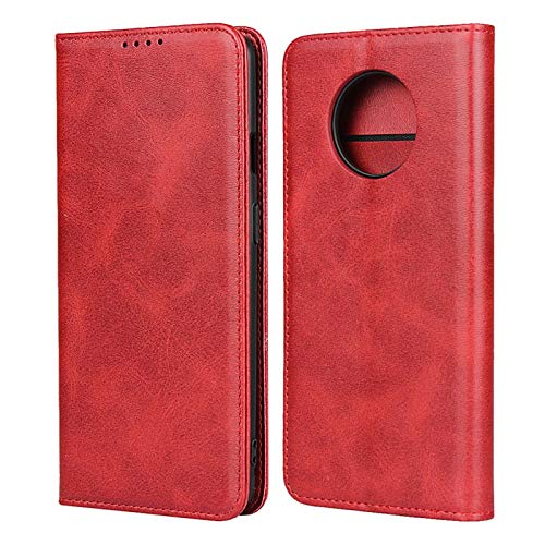 Premium PU Leather Magnetic Wallet Case for OnePlus 7T (6.55 inch) - Wine Red | Book Style Flip Cover with Card Slots & Cash Pocket | Kickstand Feature for Hands-Free Viewing | Perfect for Work, Travel & Daily Protection