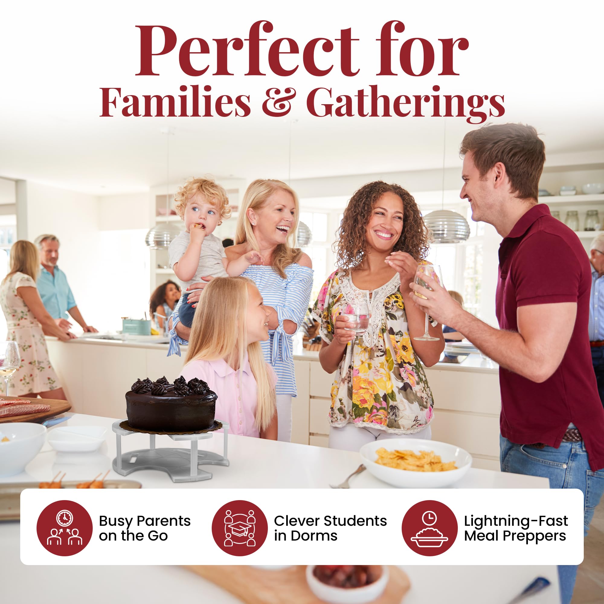 DoubleWave Teal Two Tier Microwave Plate Stacker - BPA Free Large Microwave Plate Holder | Safe & Durable for Everyday Use | Perfect Food Organizer for Busy Professionals & Small Kitchens | Ideal for Meal Prep, Leftovers & Quick Reheating