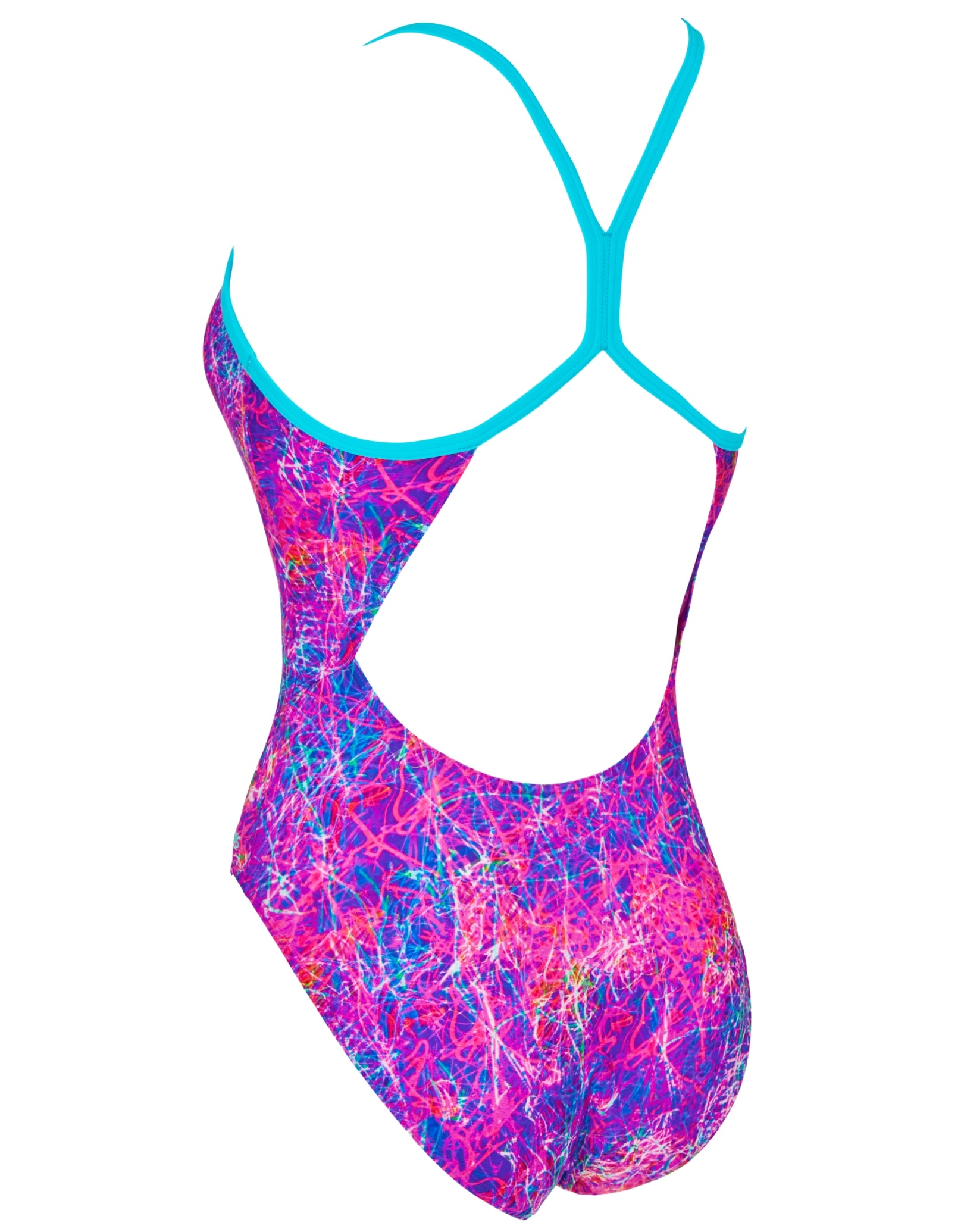 Women's Random Sprintback Swimsuit - Pink & Aqua Color Block Bikini Set for Beach, Pool & Summer Vacation
