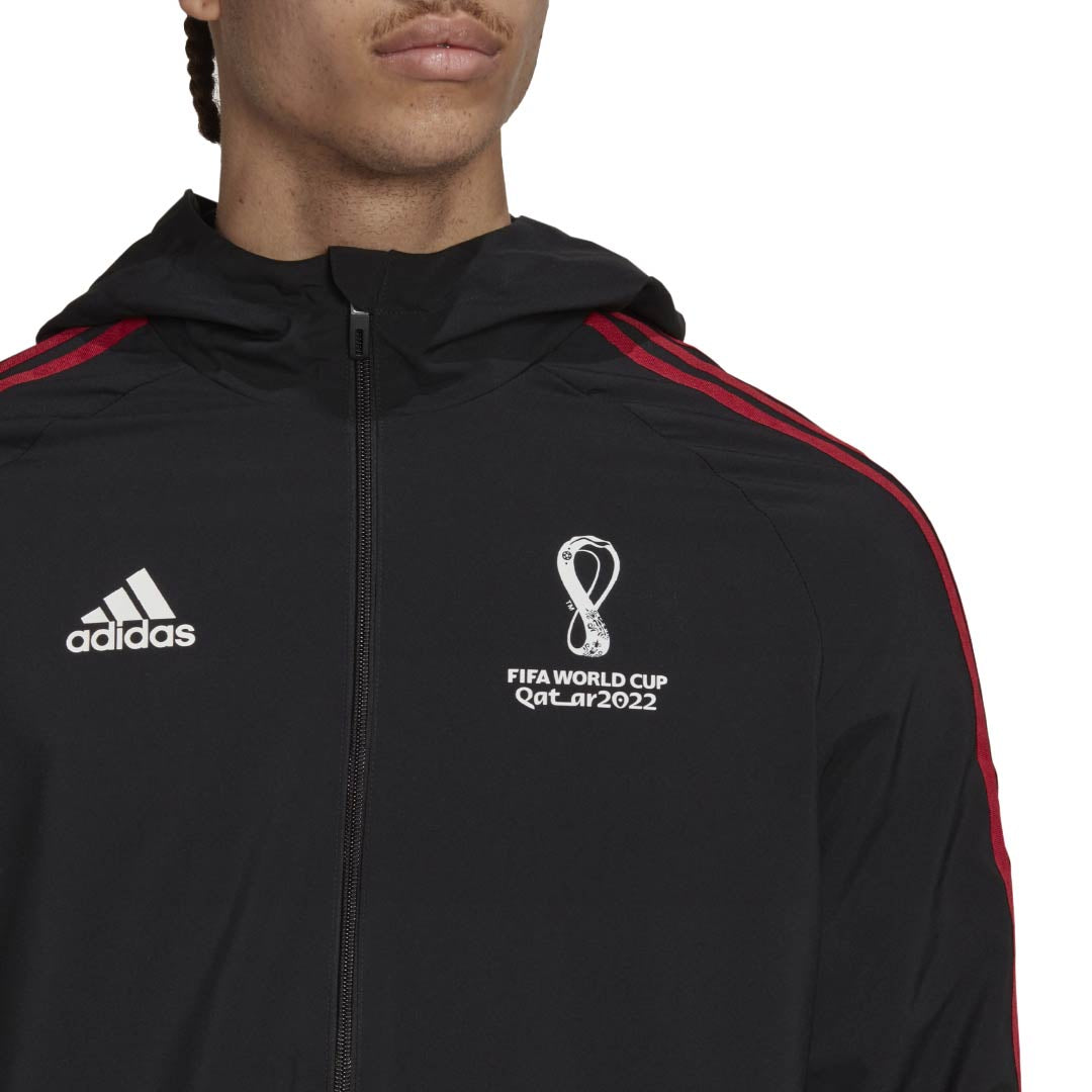Adidas Men's FIFA World Cup 2022 Official Emblem Jacket HC3450 - Lightweight Soccer Jacket for Fans, Training & Outdoor Sports