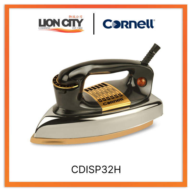Cornell CDISP32H 1200W Classic Dry Iron - Powerful Steam Iron for Clothes, Wrinkle Removal & Fabric Care - Perfect for Home, Travel & Professional Use
